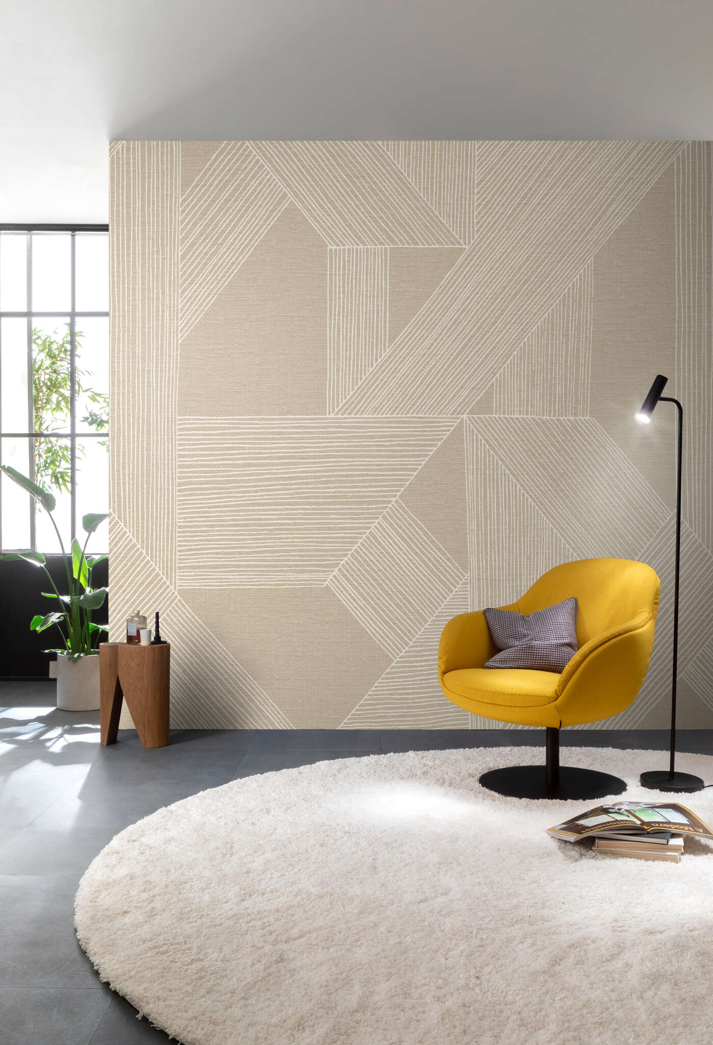 10-366792 Raumbilder 1 SCHÖNER WOHNEN photo wallpaper collection mural XXL LINES in beige 366792