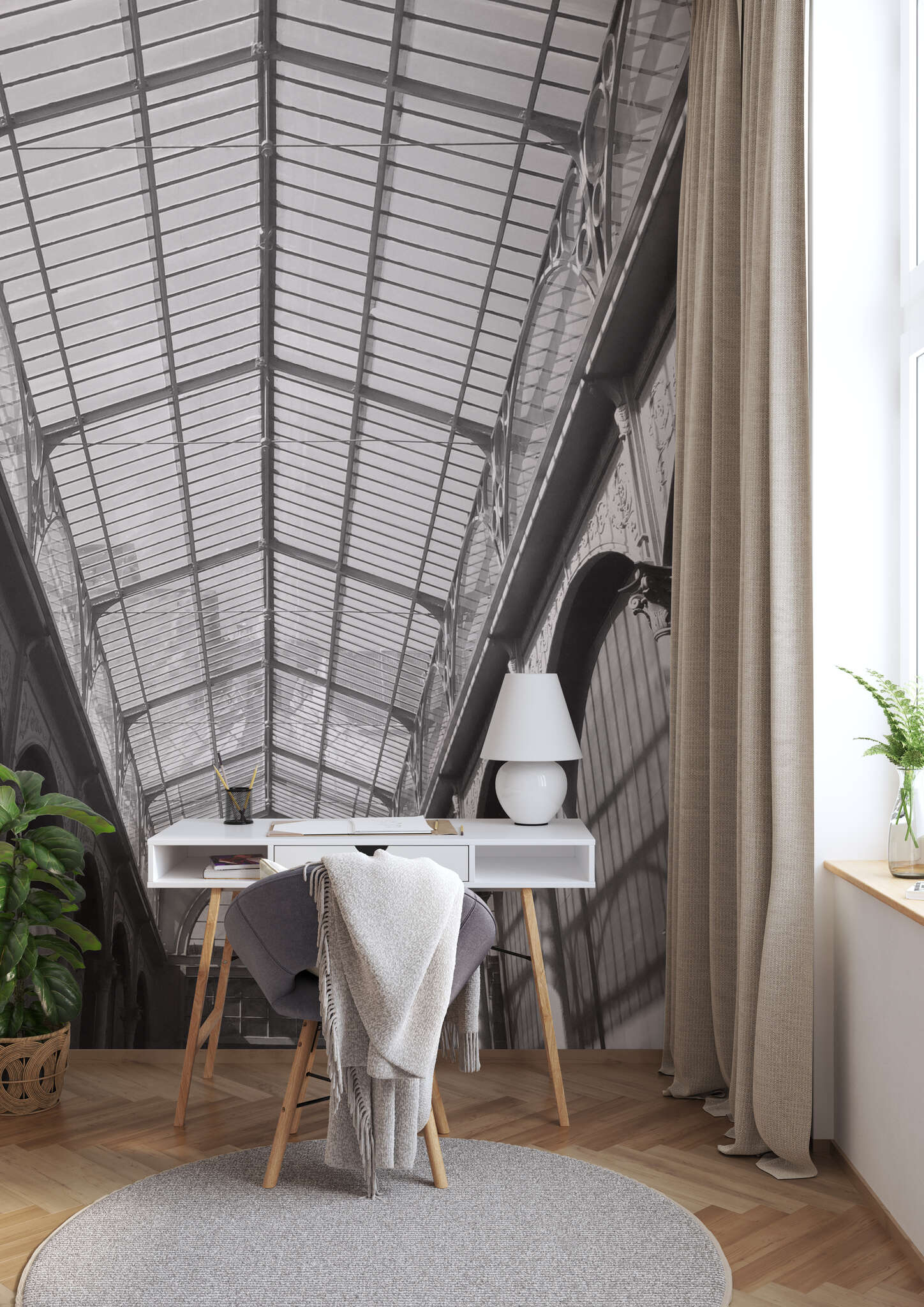 10-940923 Raumsituationen 2 Factory non-woven wallpaper in gray Selection Digital 940923