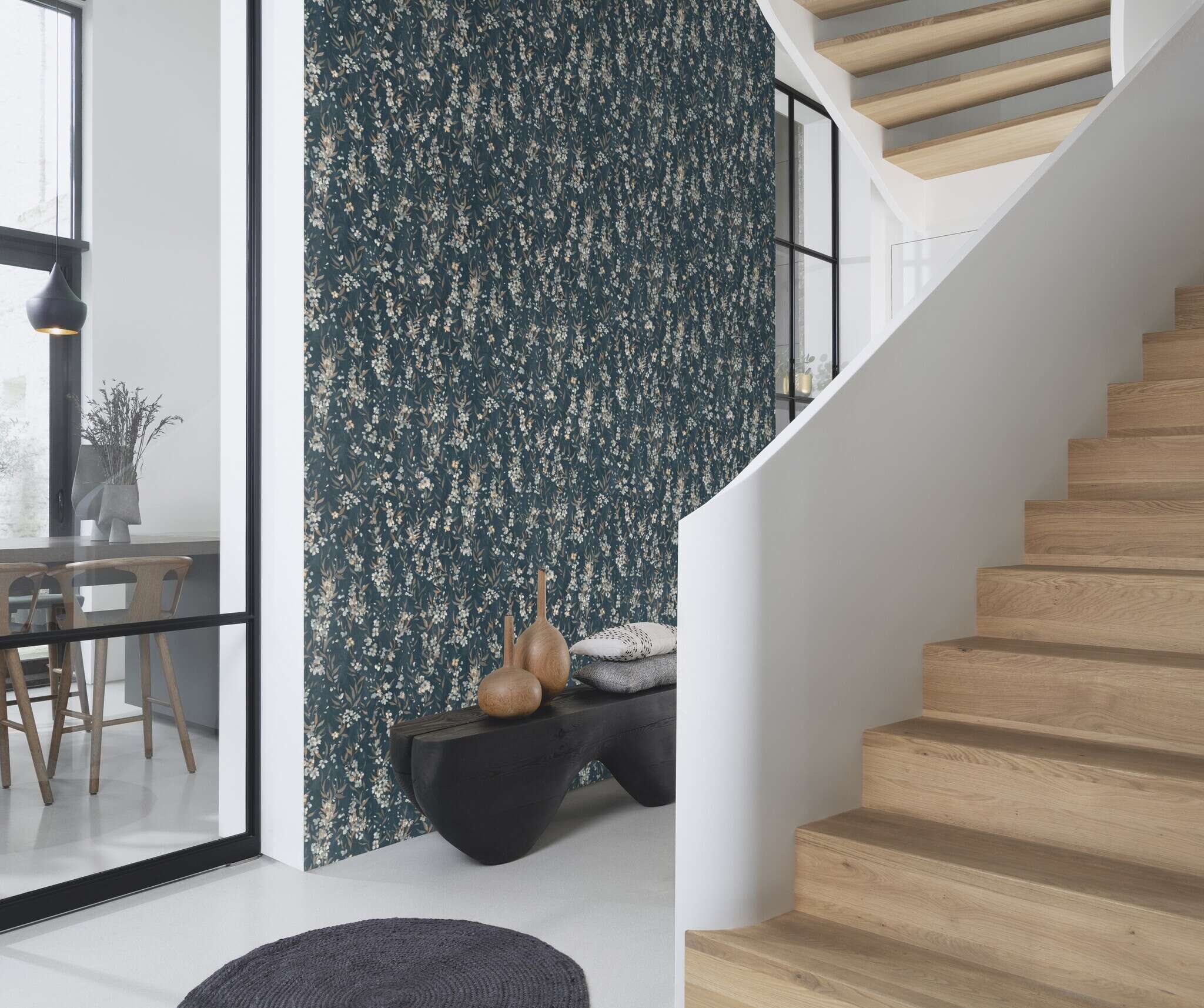 Cherry blossom wallpaper in blue - Noble Zen Sakura 435238