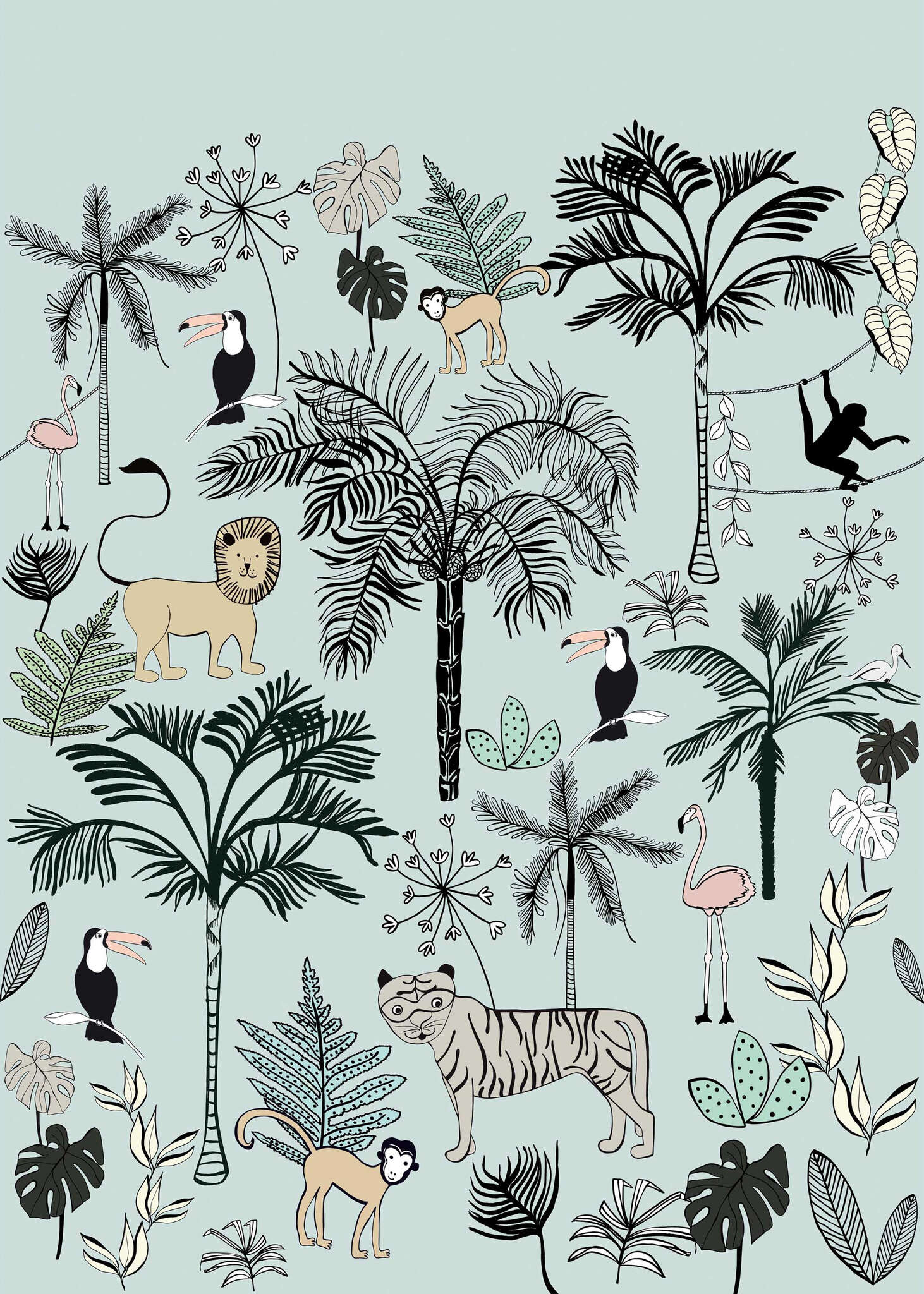 10-842197 Produktabbildung (ohne Scans) 1 Non-woven wallpaper in turquoise Selection Digital 842197