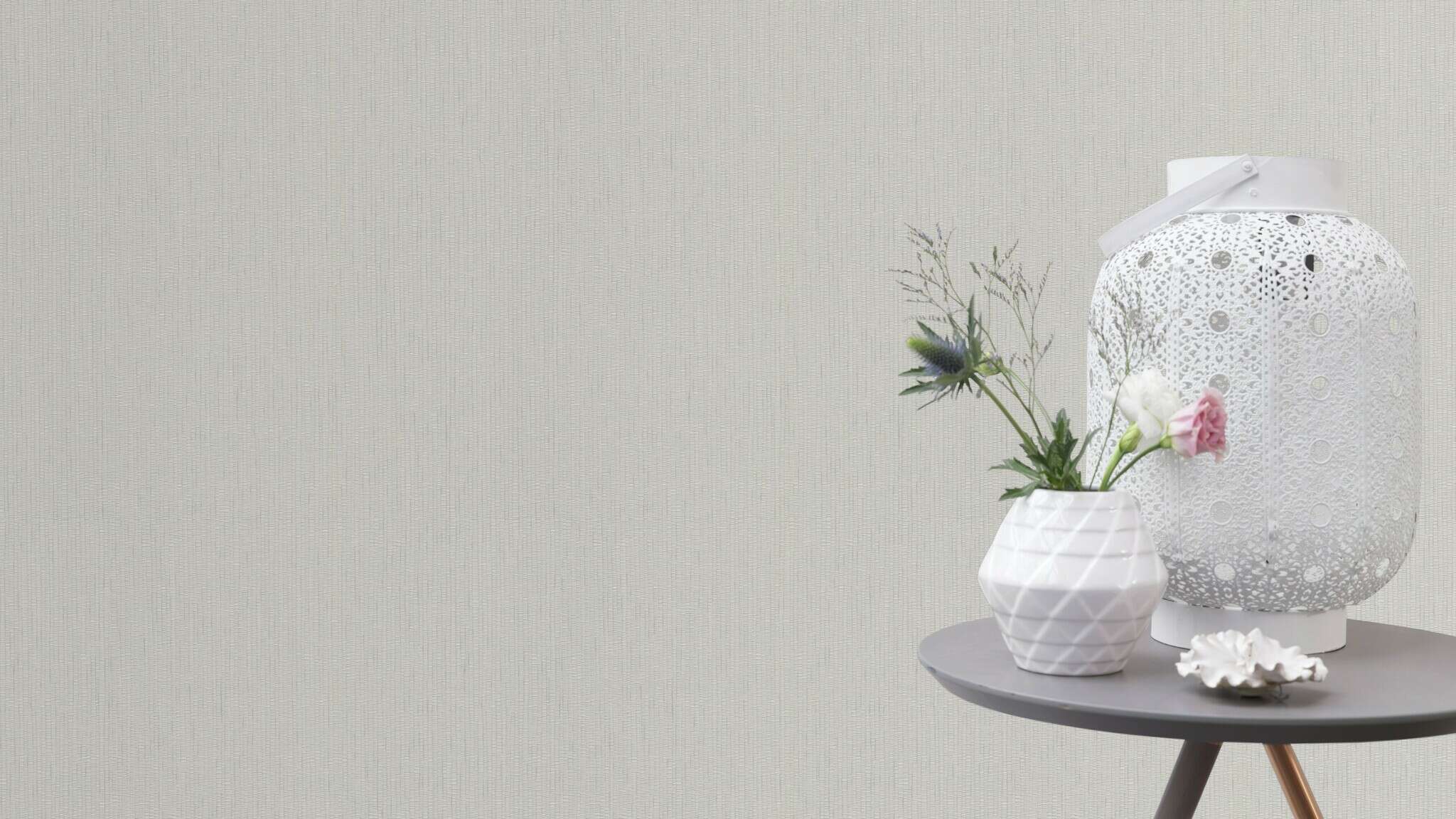 10-754001 Raumsituationen 5 Textile texture non-woven wallpaper in white Our best 2027 754001