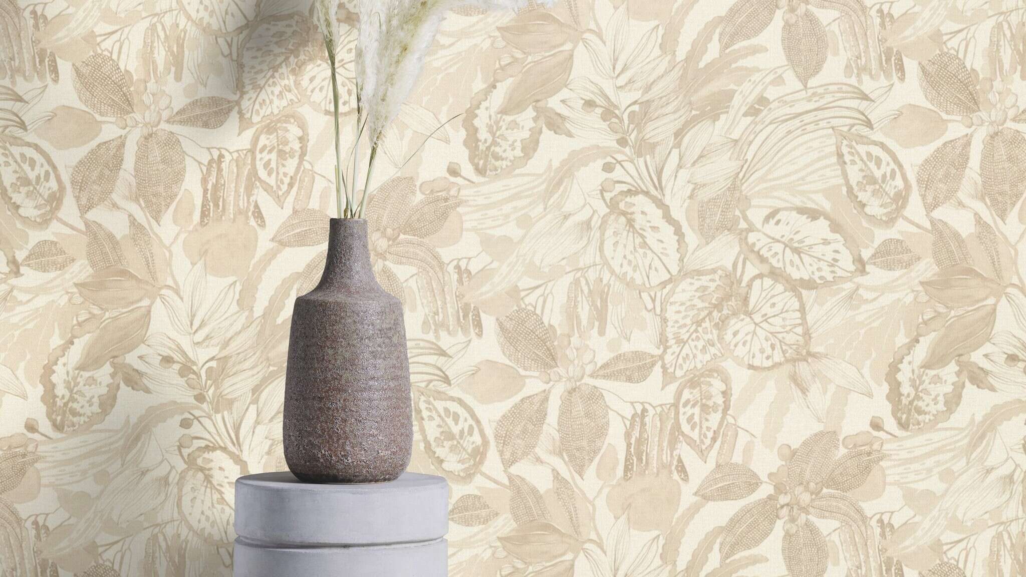 10-554908 Raumsituationen 1 Non-woven wallpaper in beige Liverna 554908