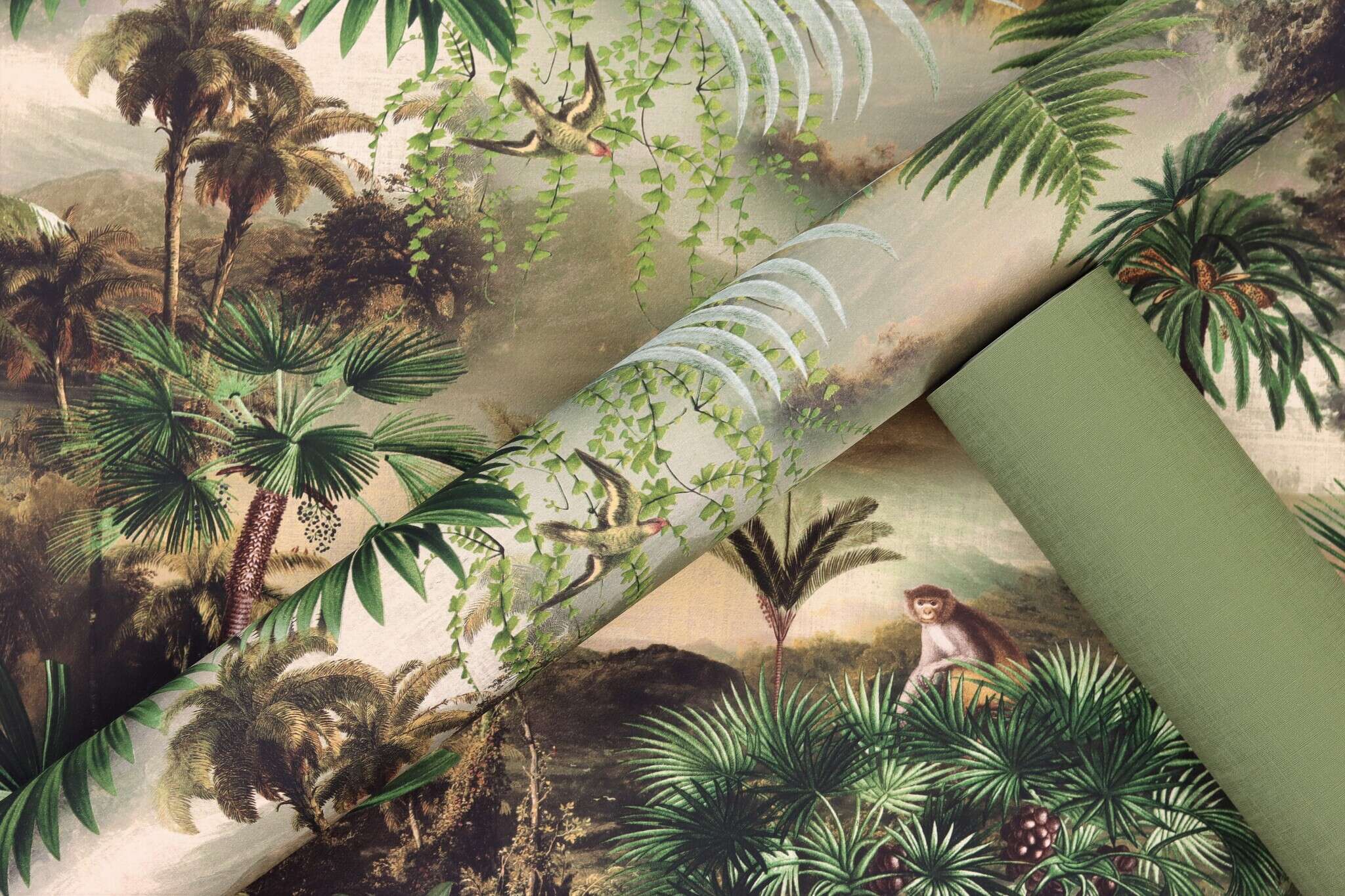 10-692600 Detailaufnahmen 8 Non-woven wallpaper jungle in green 692600