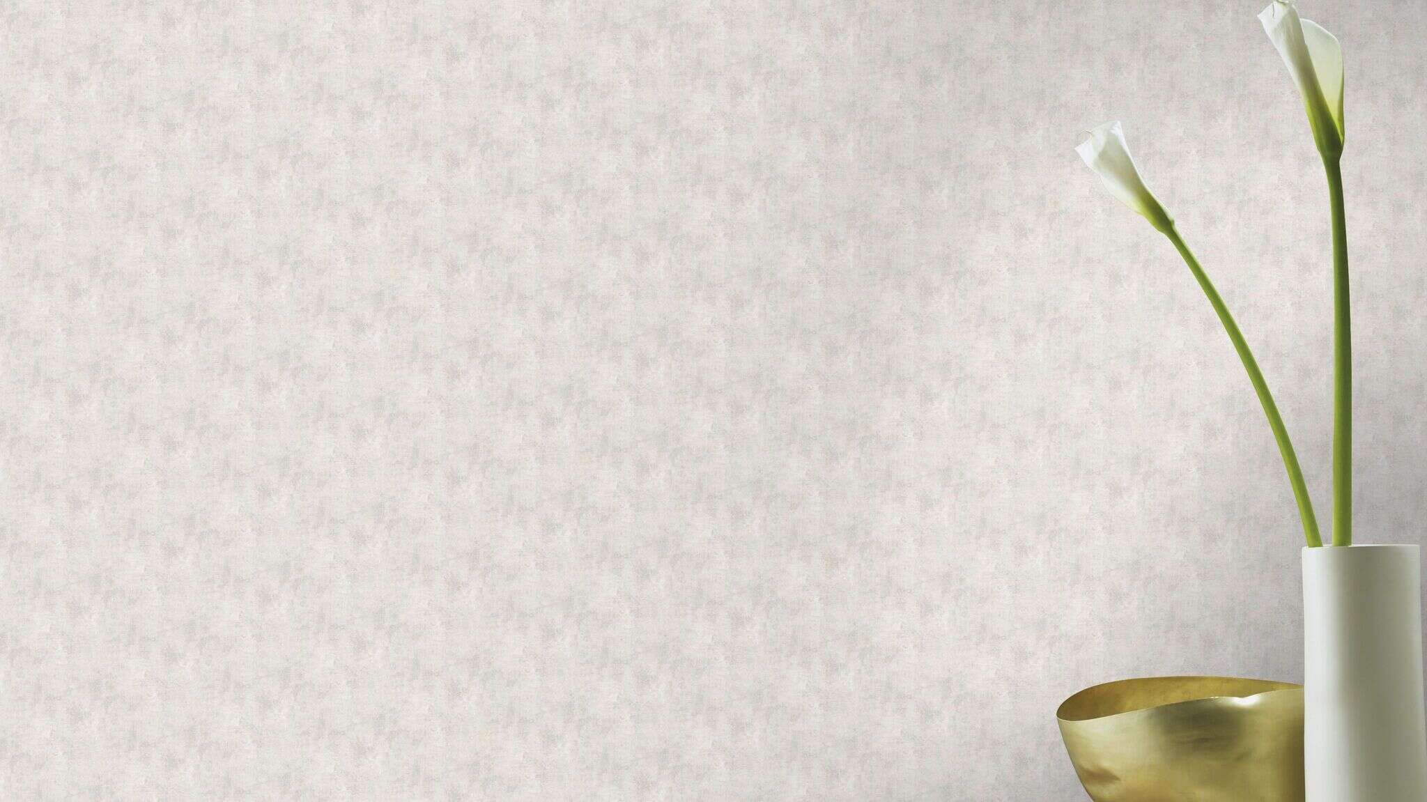 10-282405 Raumsituationen 2 Room with Simple wallpaper with a fine, slightly cloudy texture in a light grey concrete look