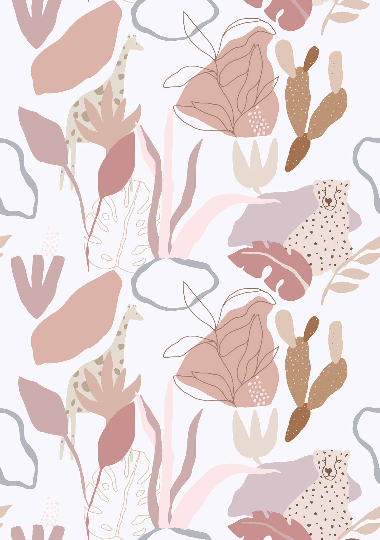 10-300143 Artikelscan 1 Wall mural Safari in Pink | Roomblush - RB378