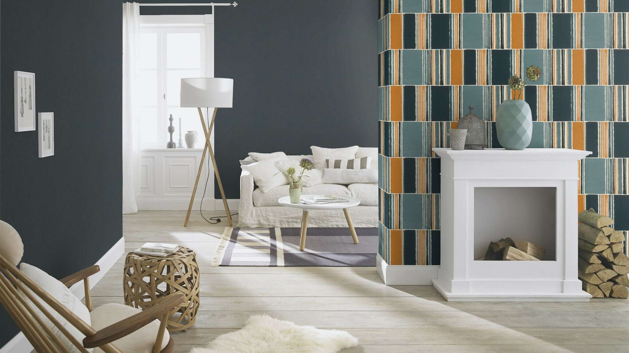 10-484441 Raumsituationen 2 Vliestapete in Blau-Blaugrau Selection 484441