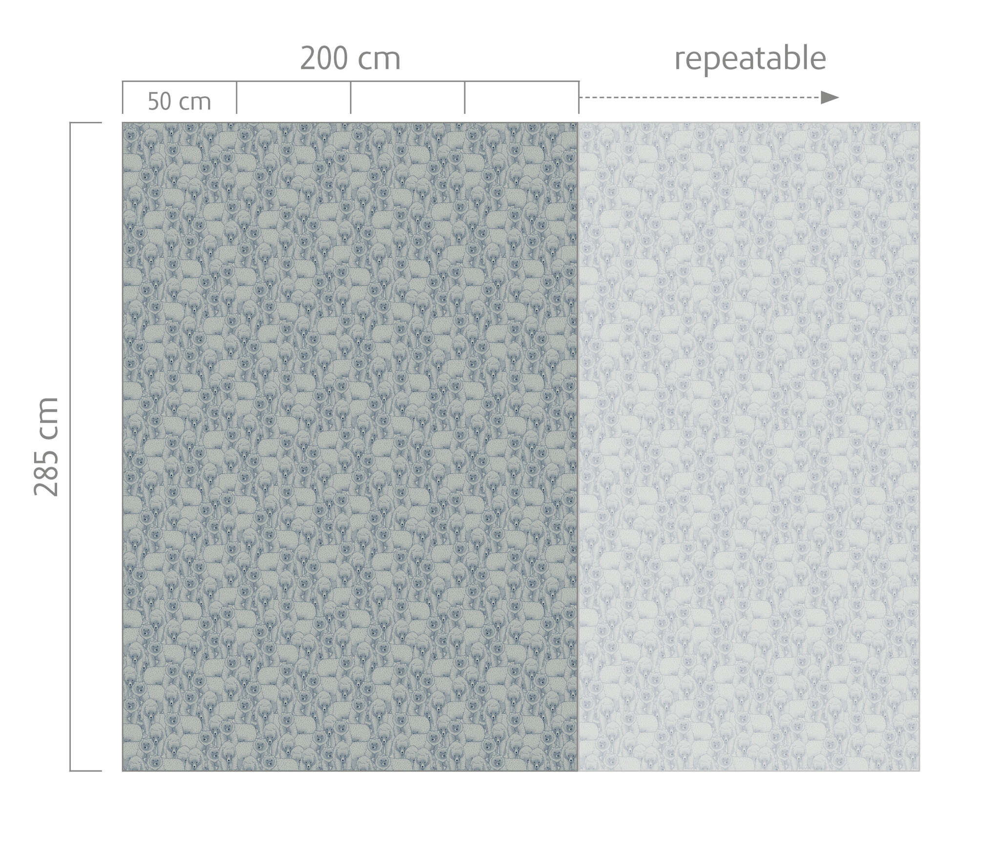 10-300105 Bildauschnitt 1 Papier peint panoramique Ours in Bleu | Roomblush - RB194