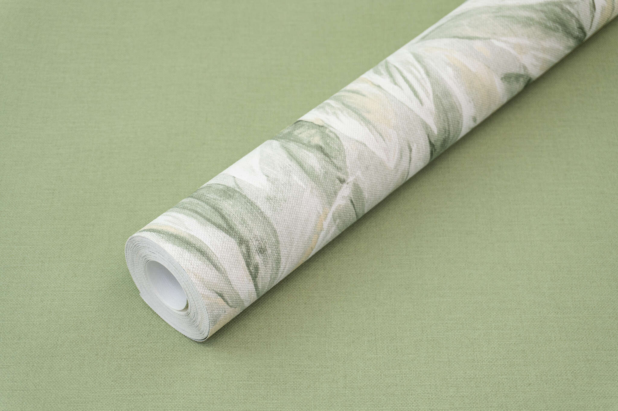 10-423938 Detailaufnahmen 1 Image détaillée de Papier peint intissé uni vert pâle avec une surface textile.