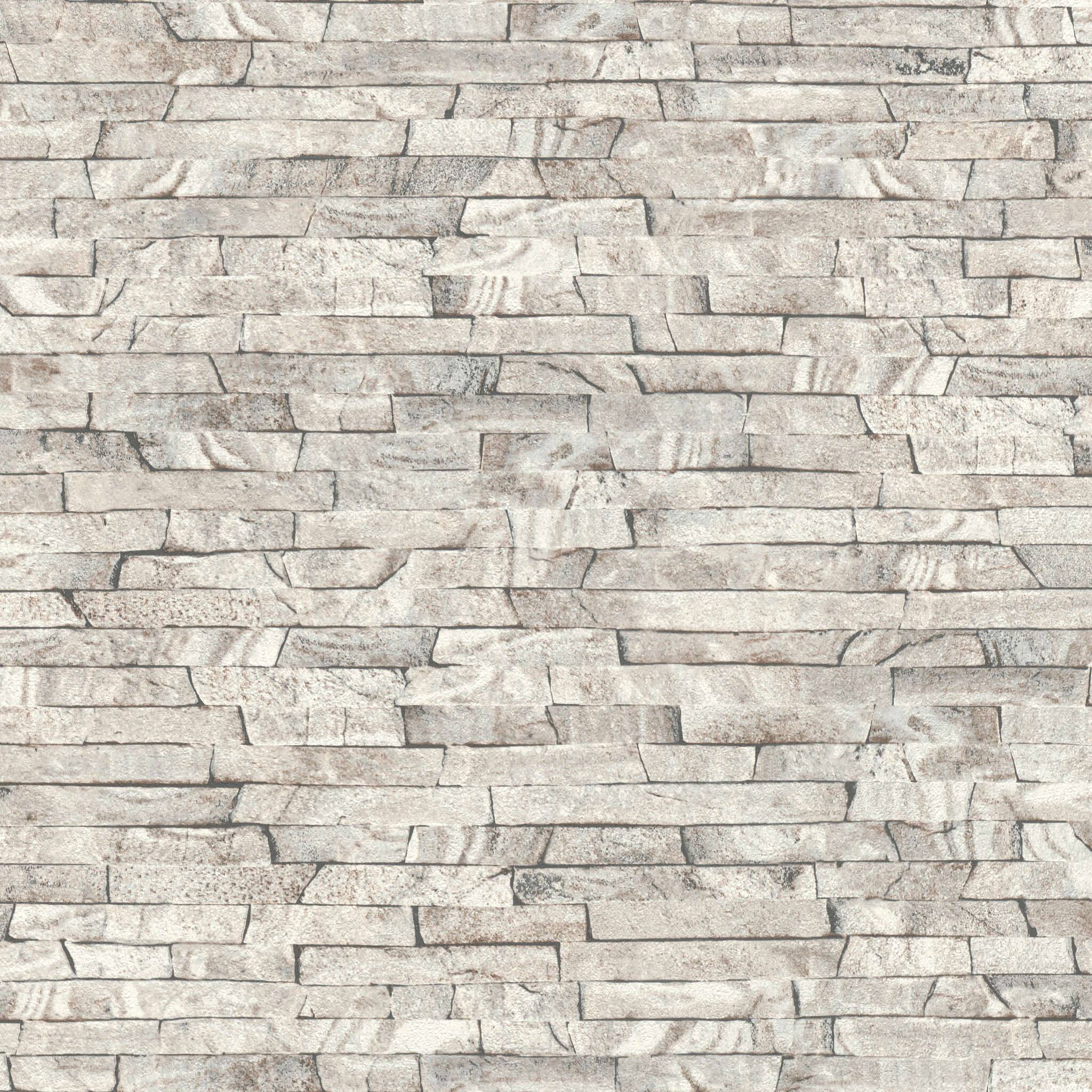 10-278903 Artikelscan 1 Tapete mit flachem, schichtweise angeordnetem Steinmuster in Beige und Hellgrau