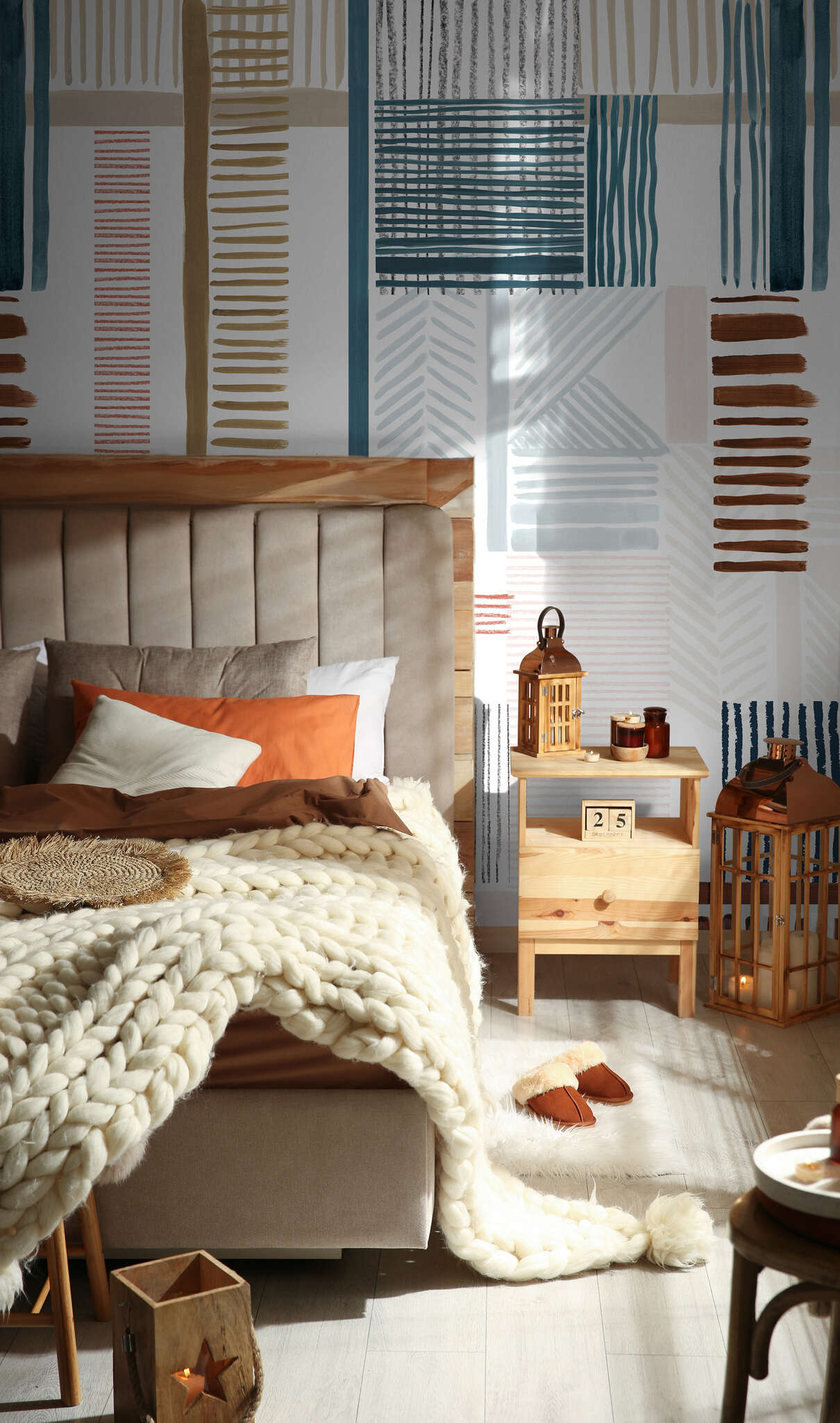10-300202 Raumsituationen 2 Wall mural Patchwork in Brown | Roomblush - RB287