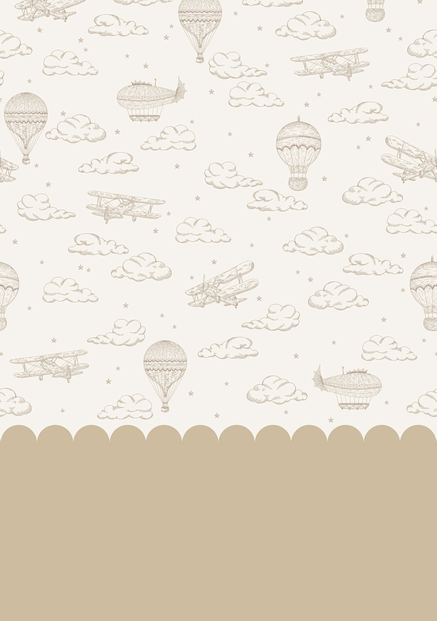 Non-woven wallpaper Balloon in Beige | Roomblush - RB387