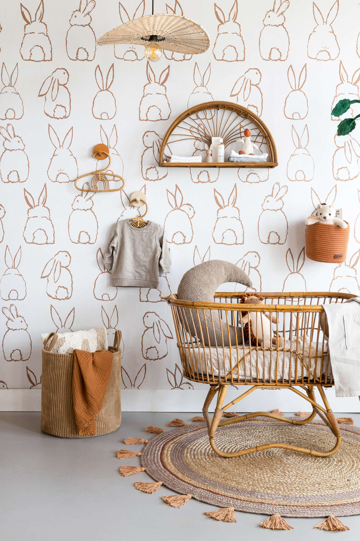 10-300132 Raumbilder 1 Wall mural Bunnies in Beige | Roomblush - RB305