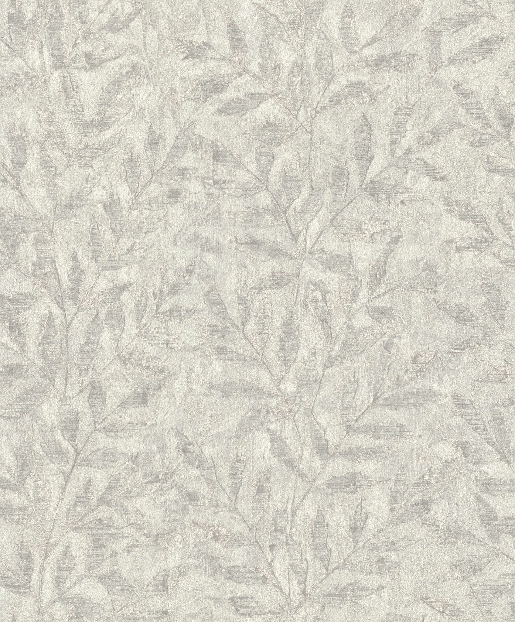 10-315011 Artikelscan 1 Tone-on-tone wallpaper with delicate leaf embossing in modern light grey – stylish and subtle.