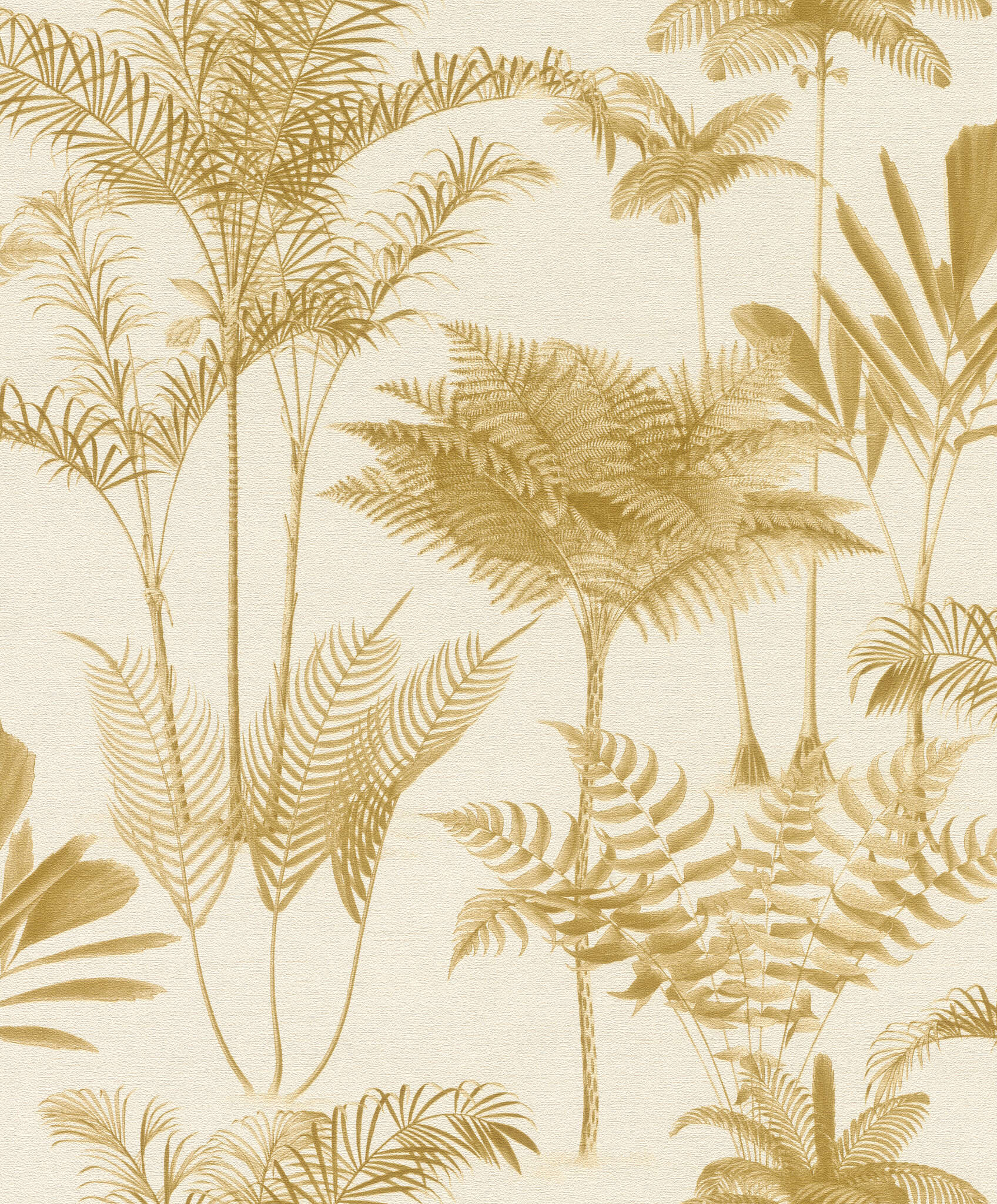 10-555158 Artikelscan 1 Papier peint palmiers avec des feuilles exotiques au look vintage et une texture enduite
