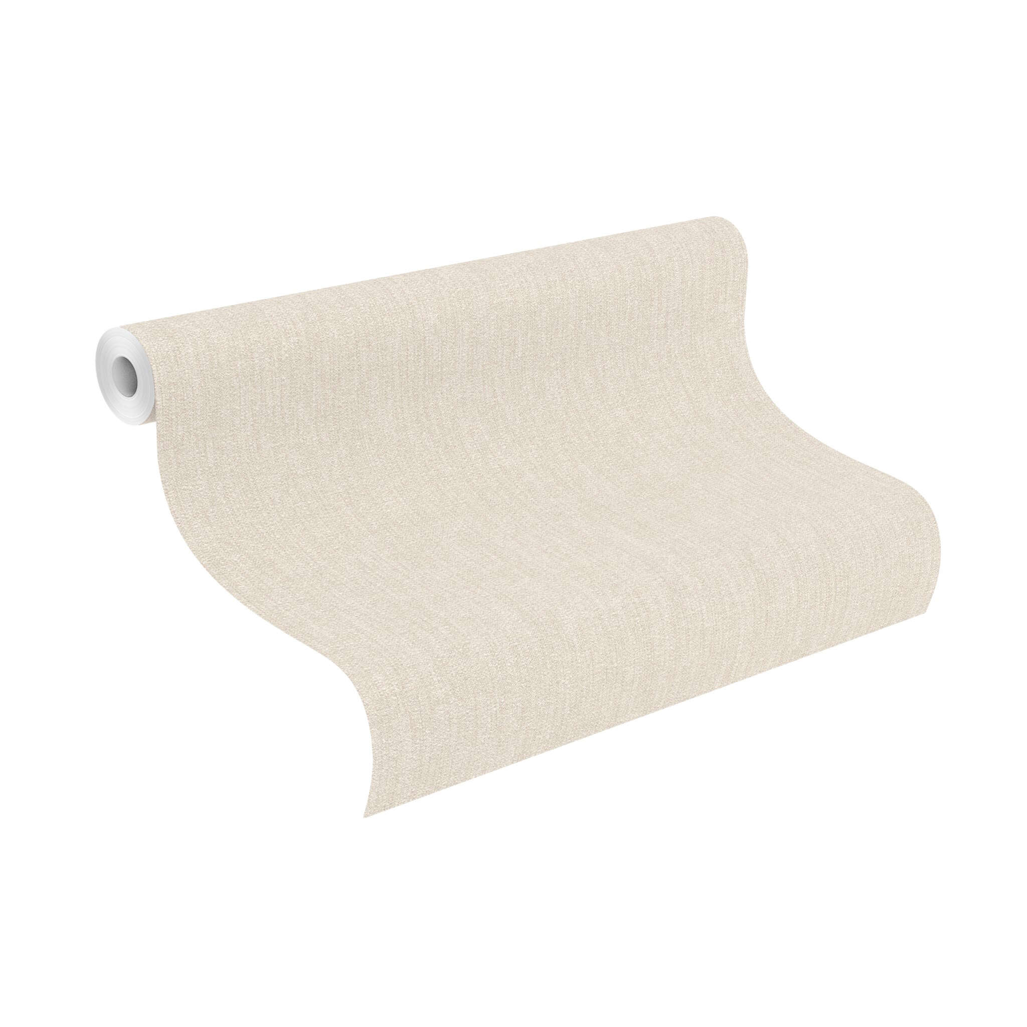 10-200676 Rolle abgerollt 1 Rouleau de déroulé avec Papier peint simple avec une texture tissée dans un ton beige chaud pour une décoration murale subtile