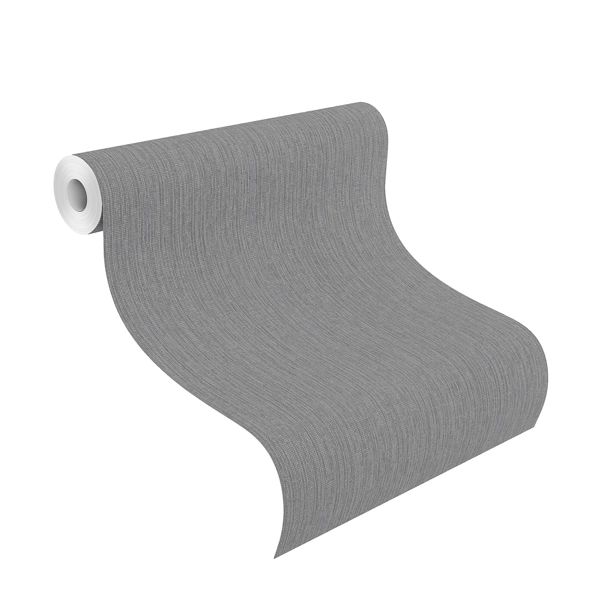 10-484250 Rolle abgerollt 1 Unrolled wallpaper roll with Single-colour wallpaper with a textile texture