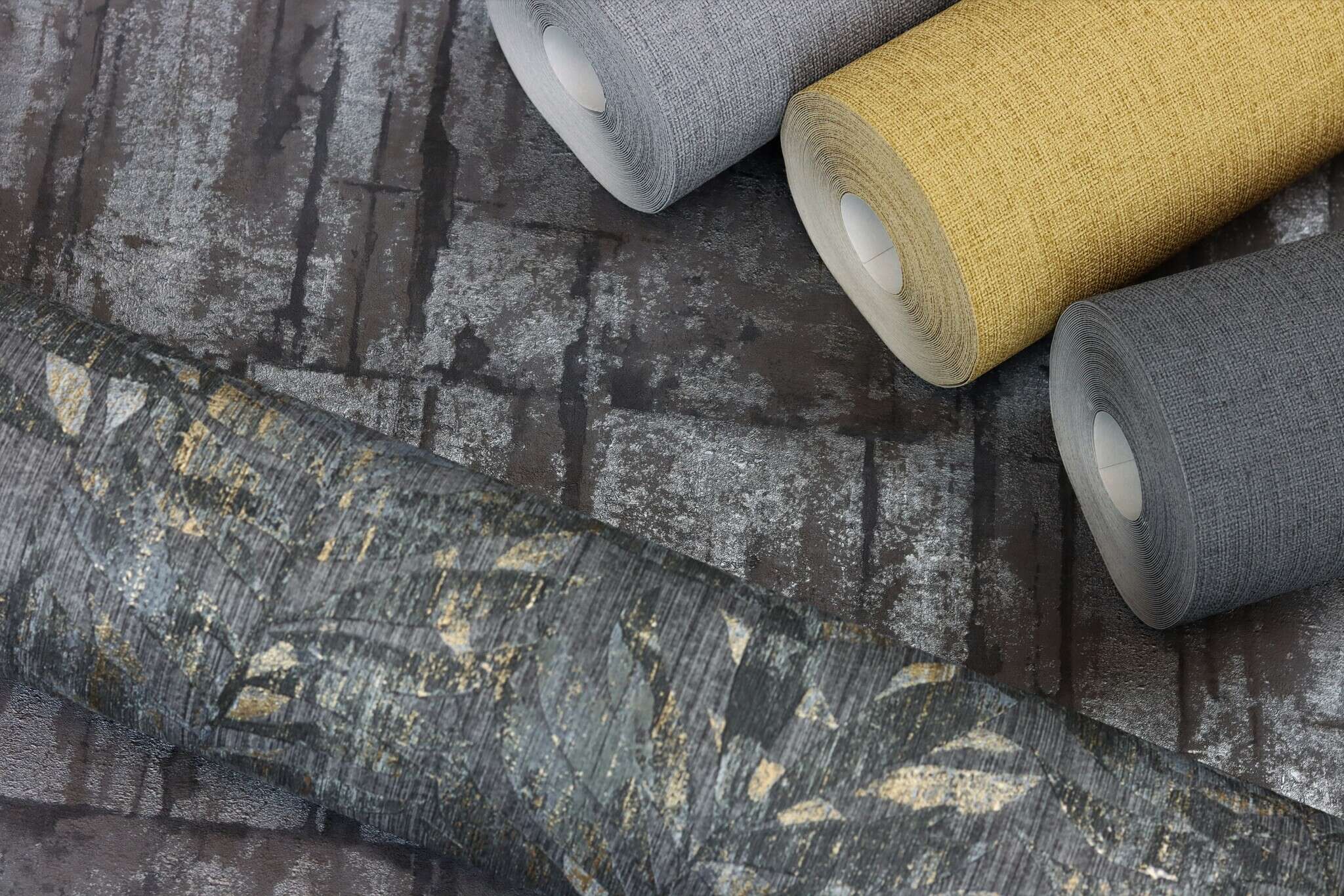 10-560343 Detailaufnahmen 3 Non-woven wallpaper in gray-grey-blue dark Selection 560343