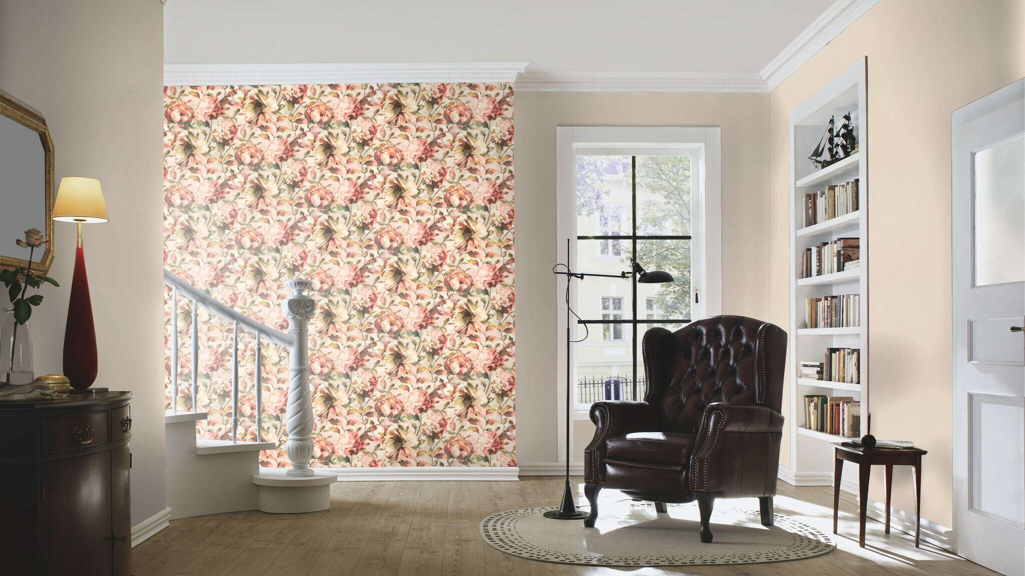 10-484526 Raumsituationen 4 Room with Single-colour wallpaper with a textile texture