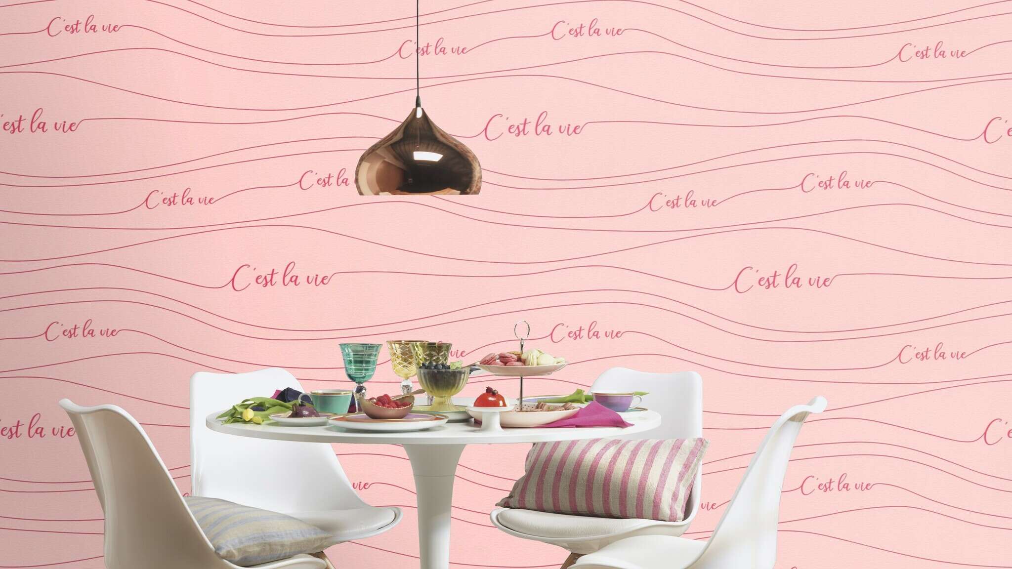 10-464610 Raumsituationen 4 Non-woven wallpaper in light pink Selection 464610