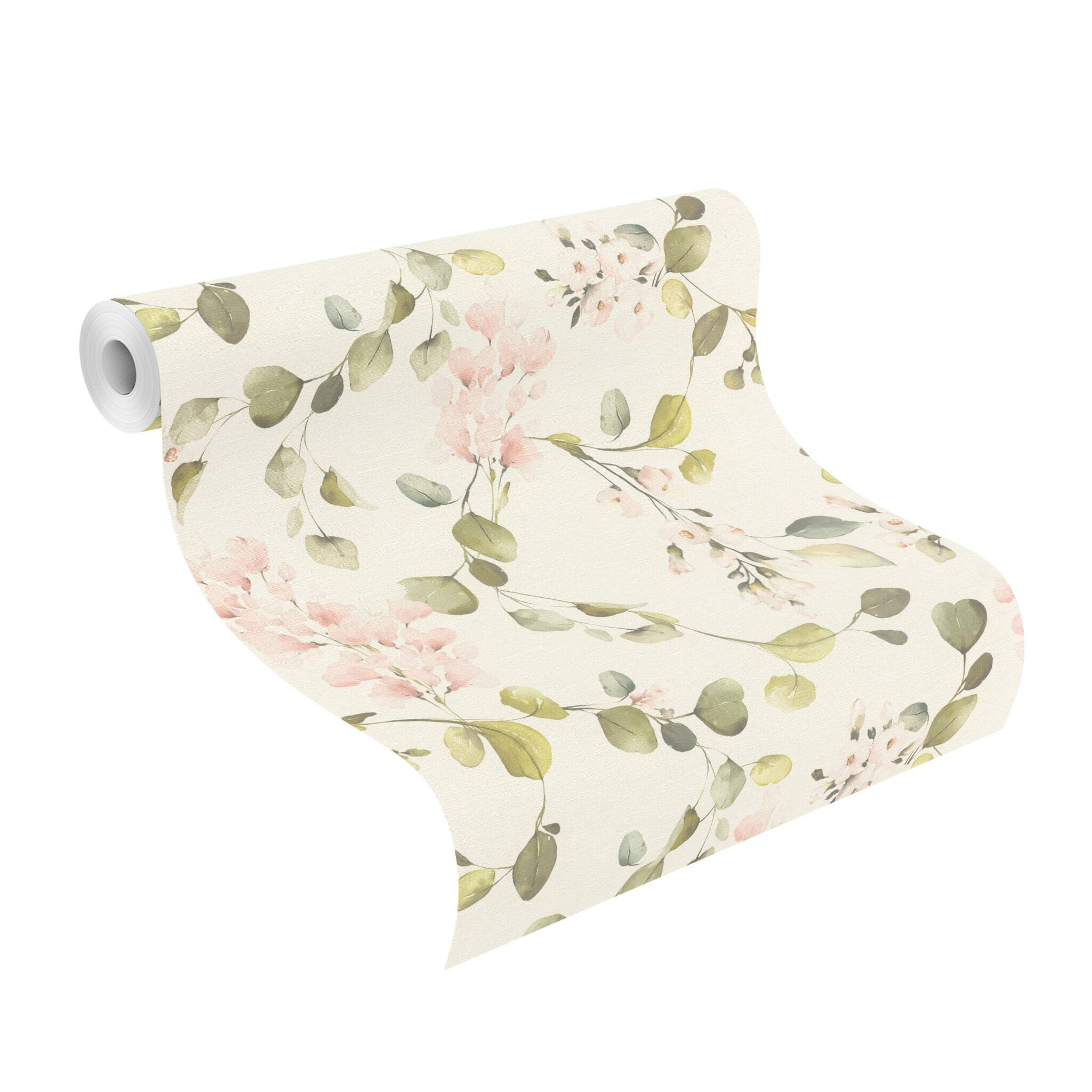 10-582215 Rolle abgerollt 1 Non-woven blossom wallpaper in pink Selection vinyl/non-woven 582215
