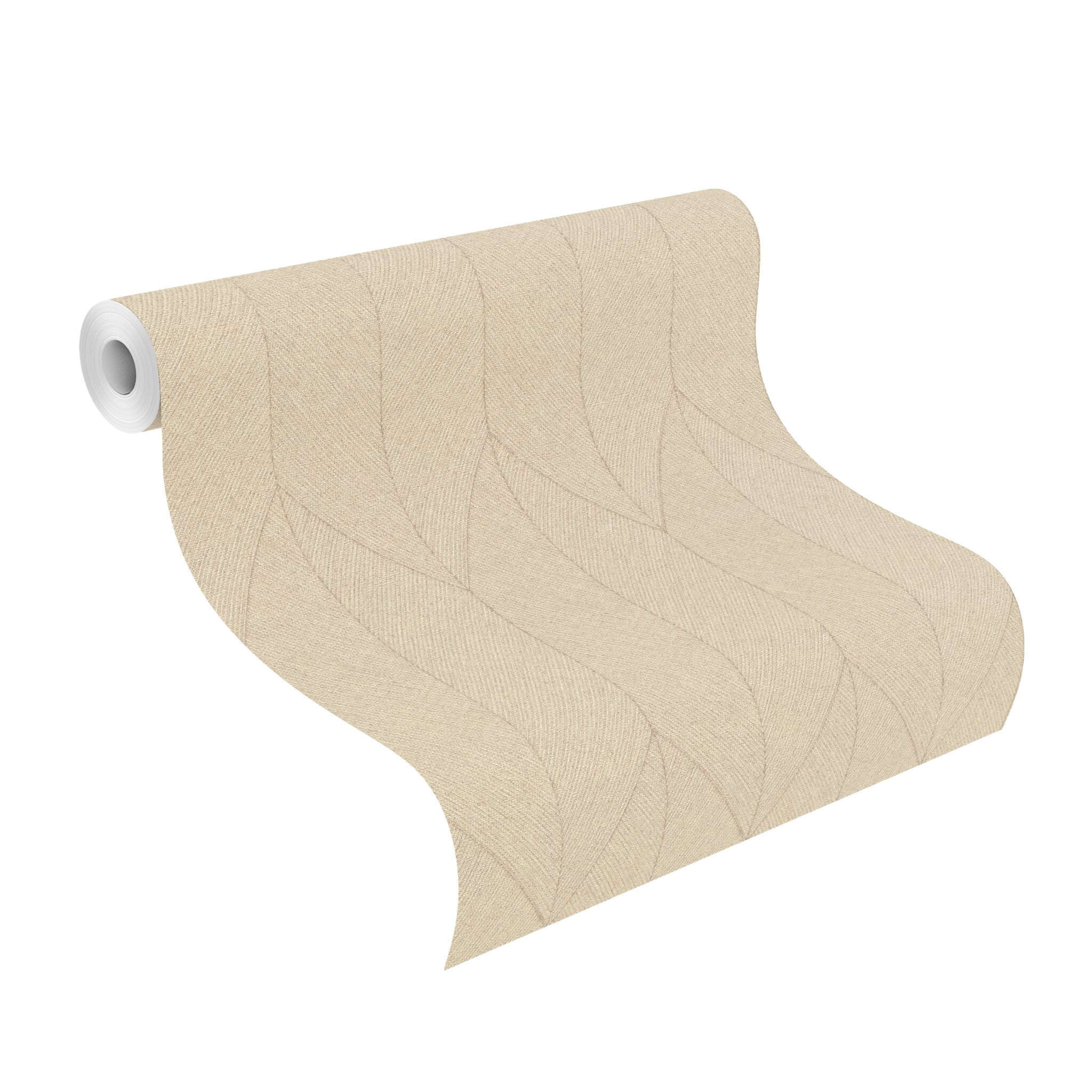 10-816365 Rolle abgerollt 1 Fischgrät Vliestapete in Beige #followusaround 816365