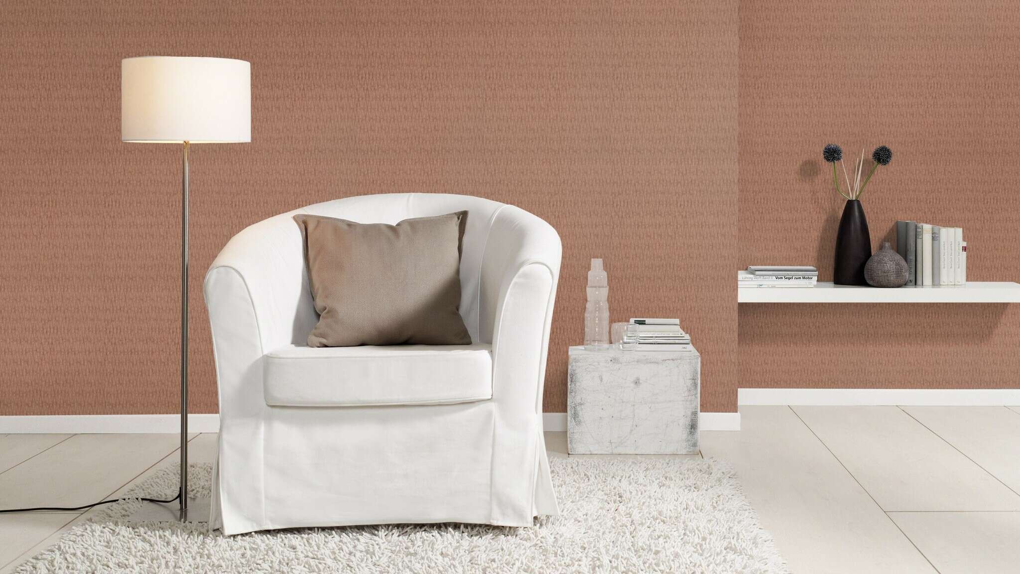 10-428445 Raumsituationen 1 Non-woven wallpaper in brown-copper brown Selection 428445
