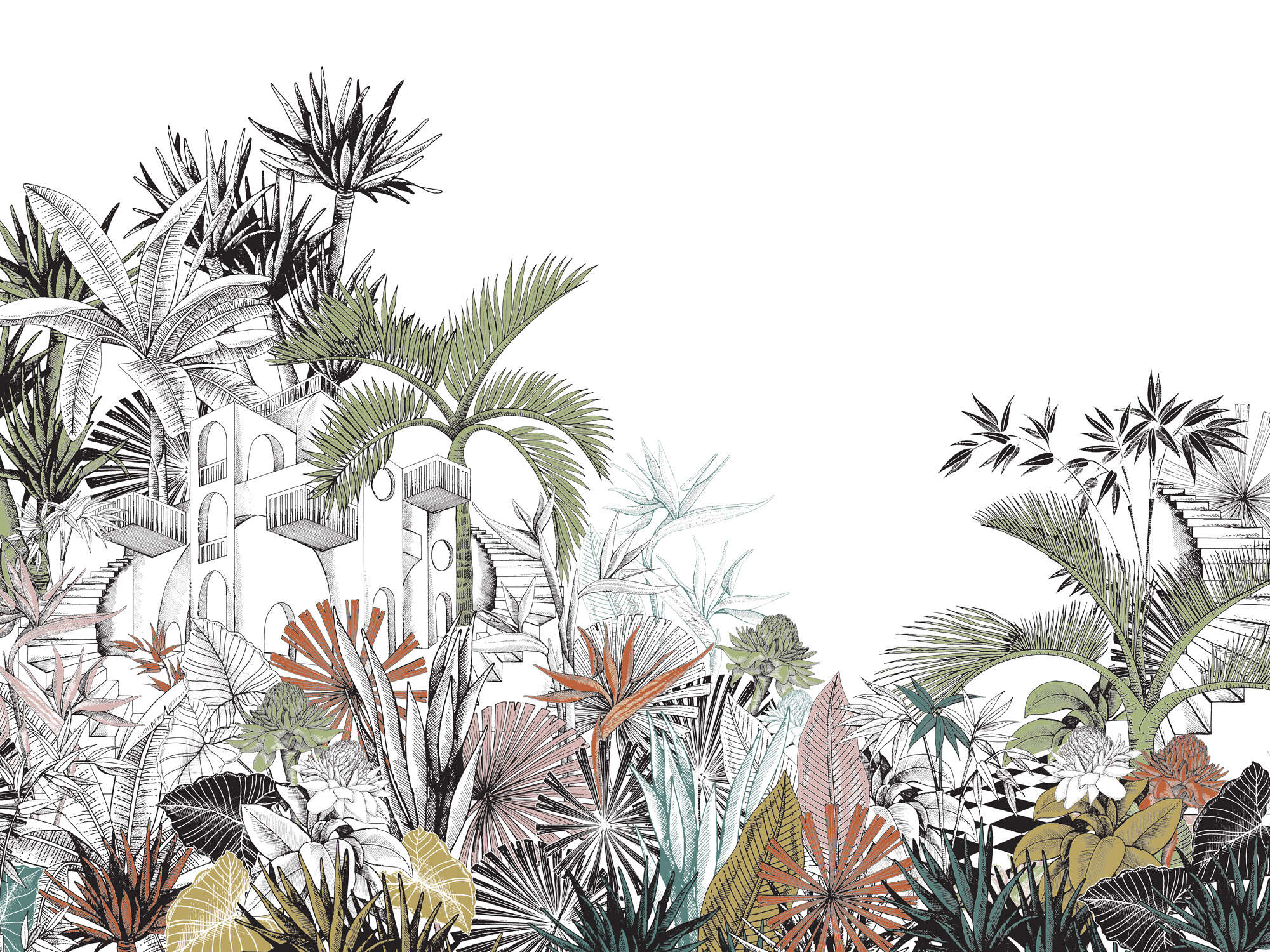 10-688146 Produktabbildung (ohne Scans) 1 Papier peint panoramique jungle - Tropical House 688146