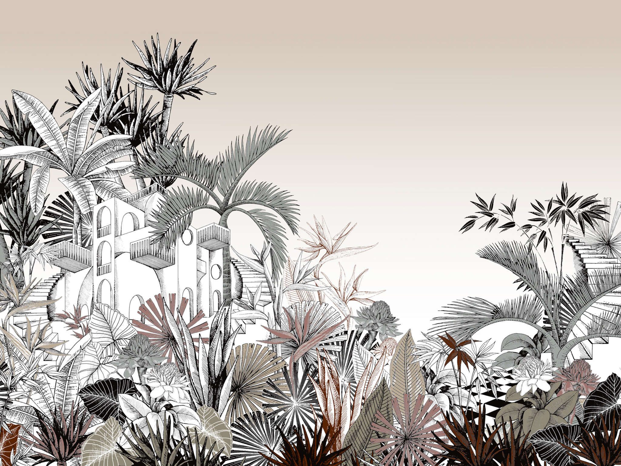 10-688139 Artikelscan 1 Jungle wall mural - Tropical House 688139