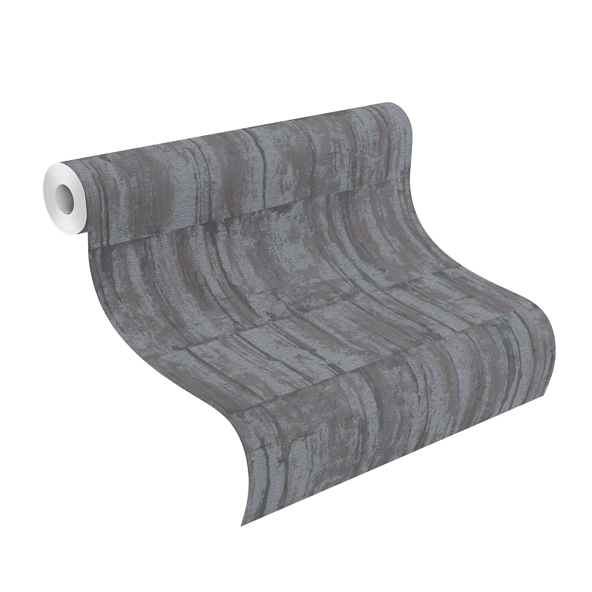10-560343 Rolle abgerollt 1 Non-woven wallpaper in gray-grey-blue dark Selection 560343