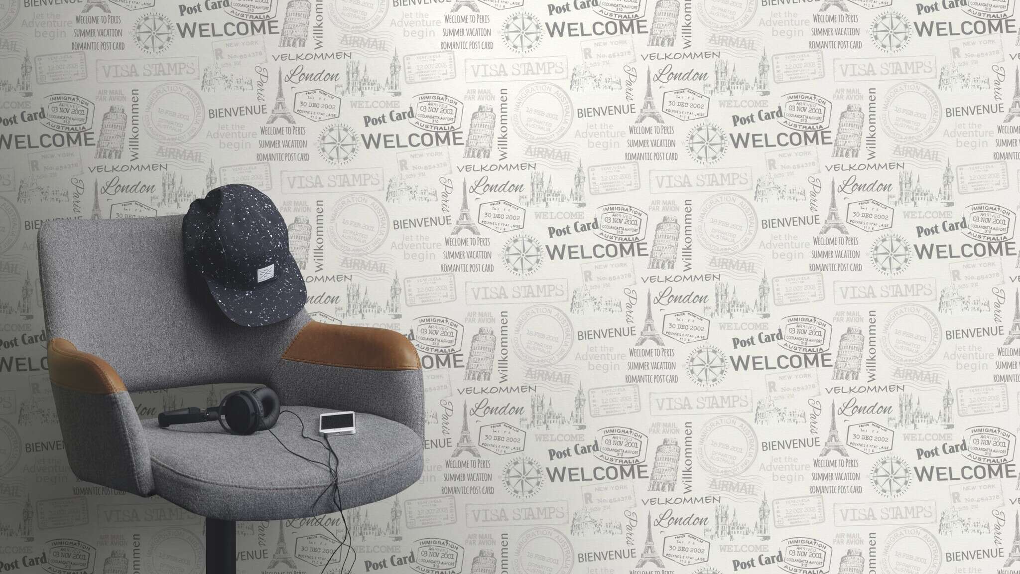 10-430172 Raumsituationen 1 Papier peint intissé gris Selection Relief/Voile 430172