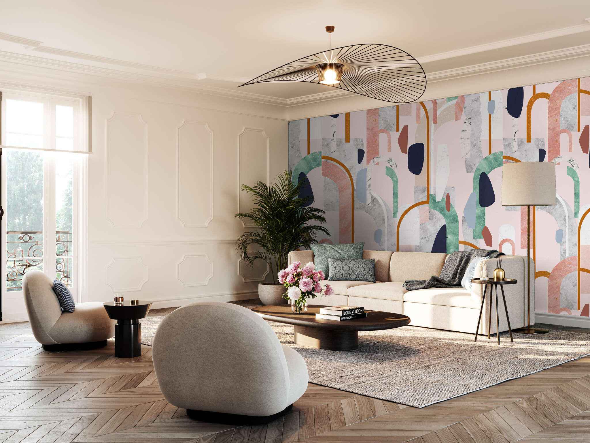 10-300170 Raumsituationen 2 Wall mural Arc in Pink | Roomblush - RB473