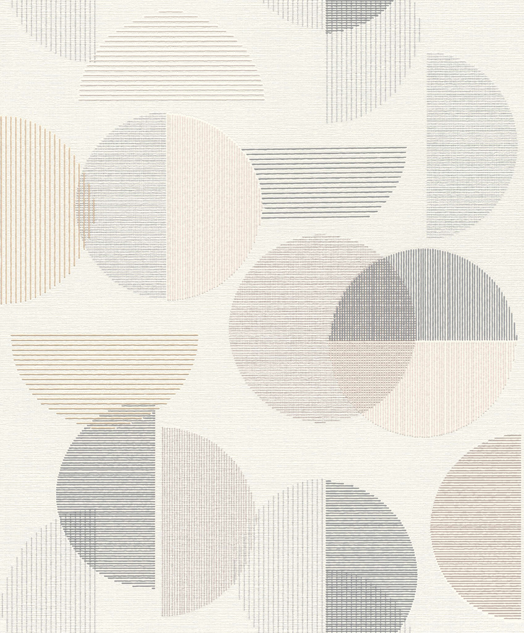 10-735956 Artikelscan 1 Papier peint avec lignes et demi-cercles et hachures géométriques