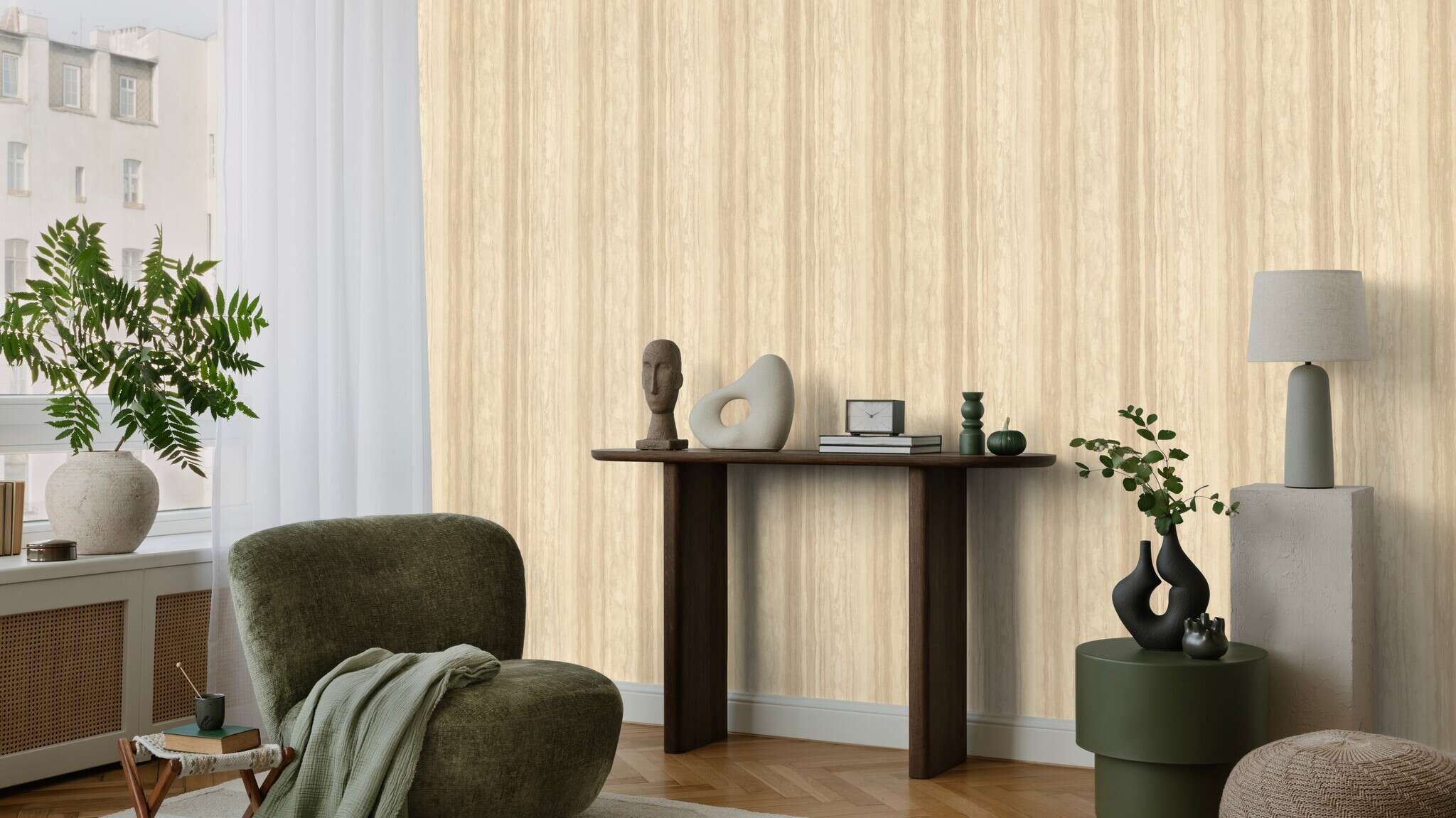 10-497335 Raumsituationen 3 Palazzo non-woven wallpaper in beige - Factory VI 497335