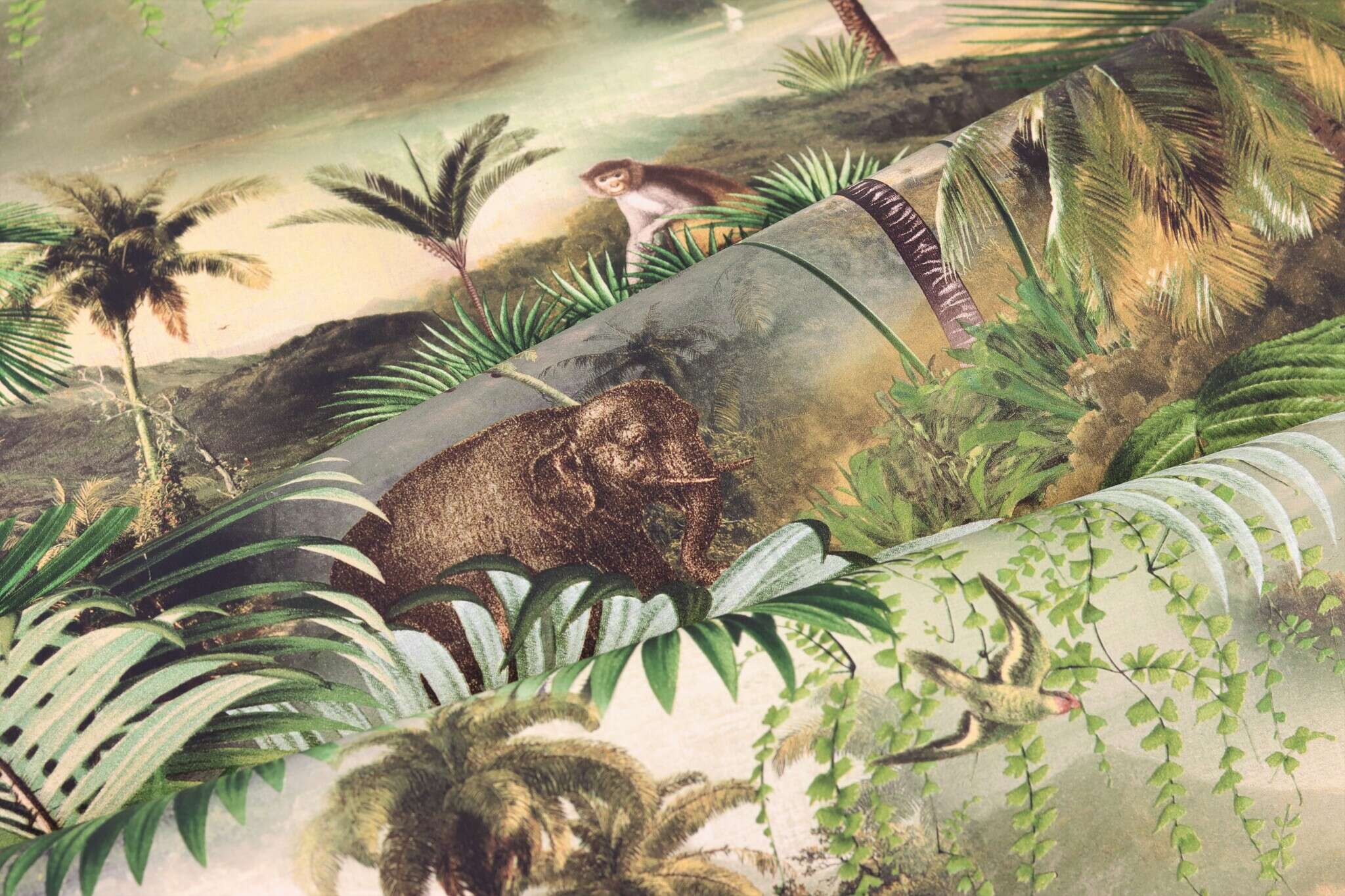 10-692600 Detailaufnahmen 5 Non-woven wallpaper jungle in green 692600