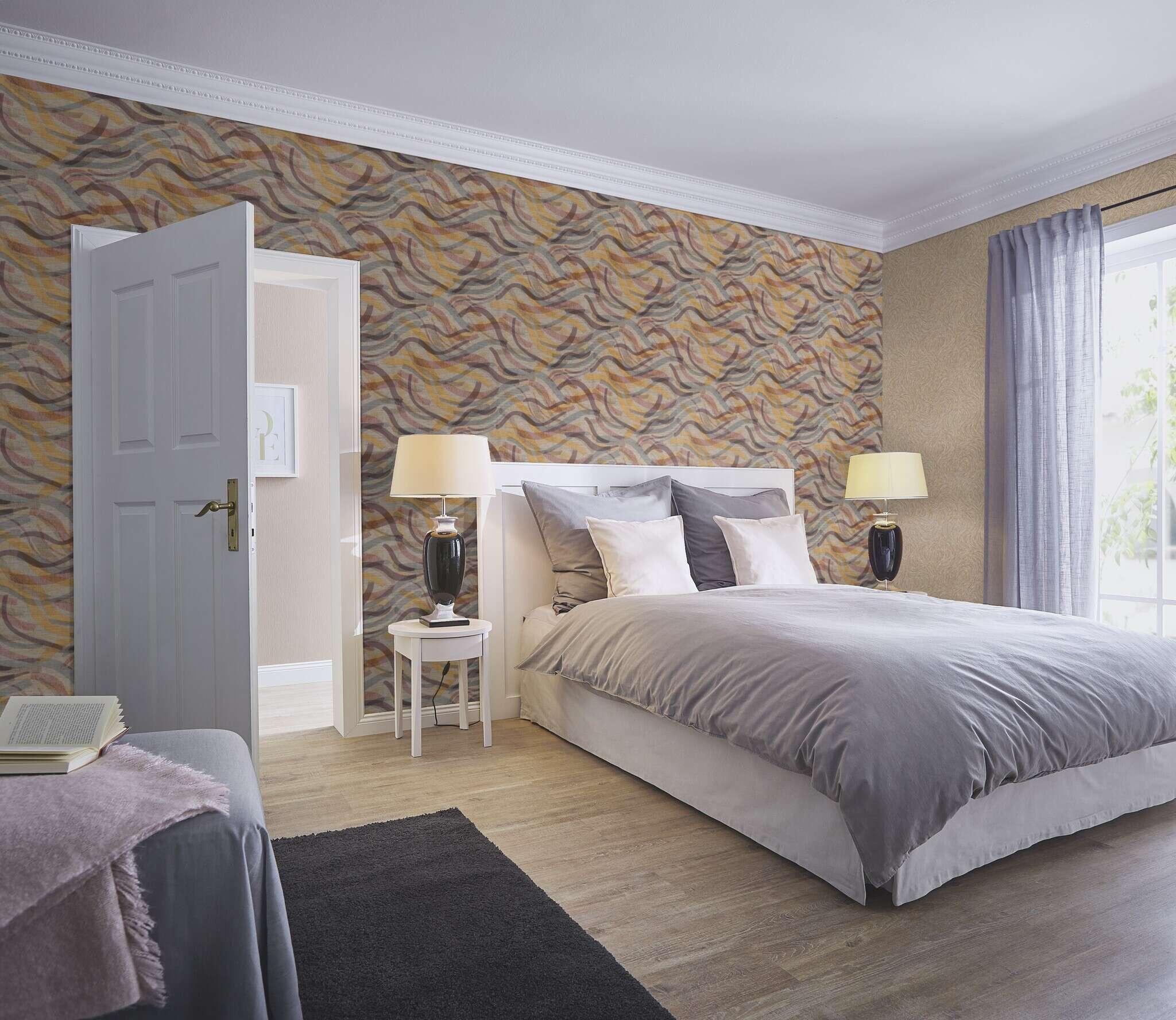 10-970258 Raumsituationen 2 Brushstroke non-woven wallpaper in brown-dark brown Selection double wide 970258