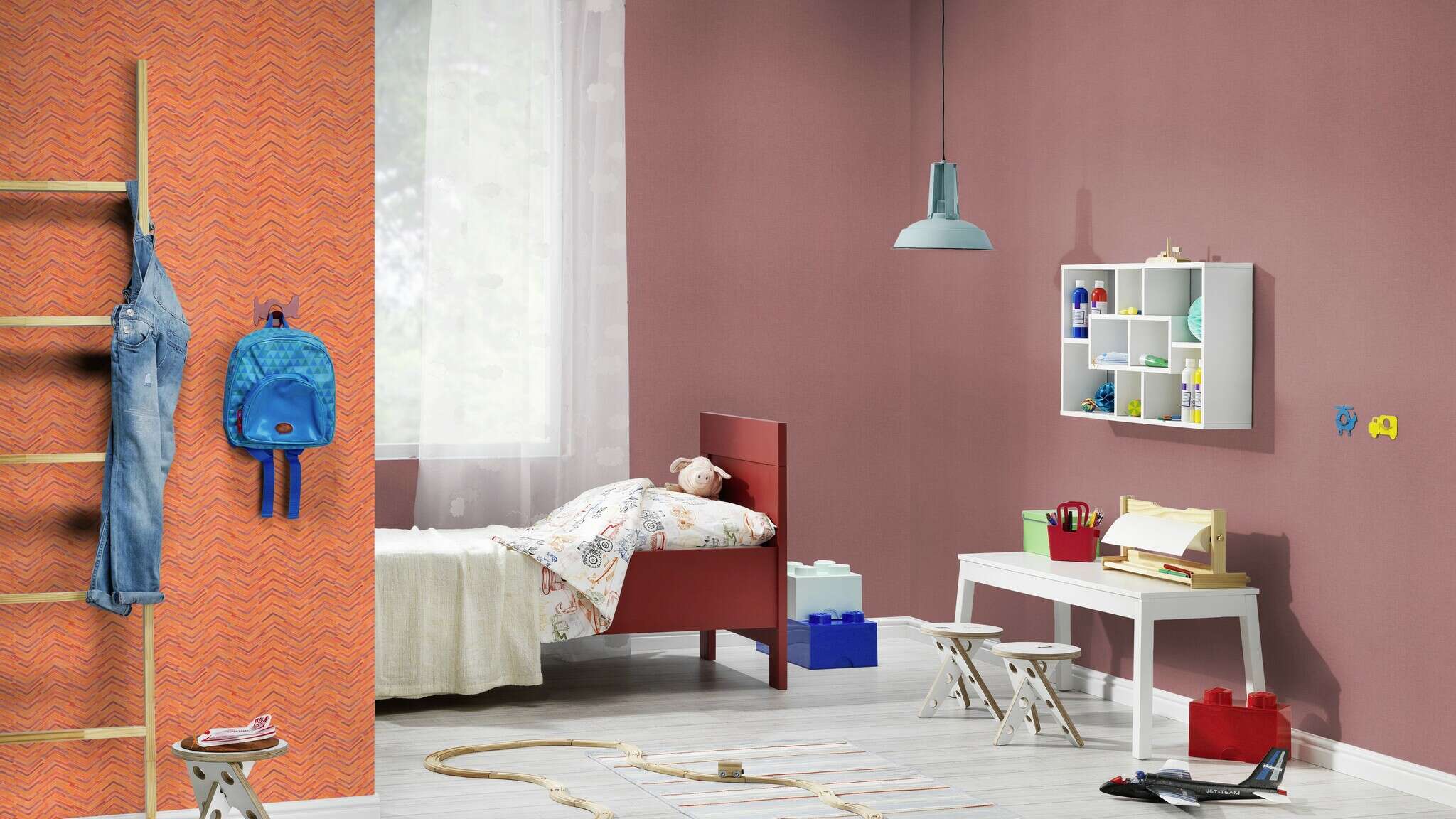 10-560978 Raumsituationen 1 Graphic non-woven wallpaper in orange-orange dark Selection 560978