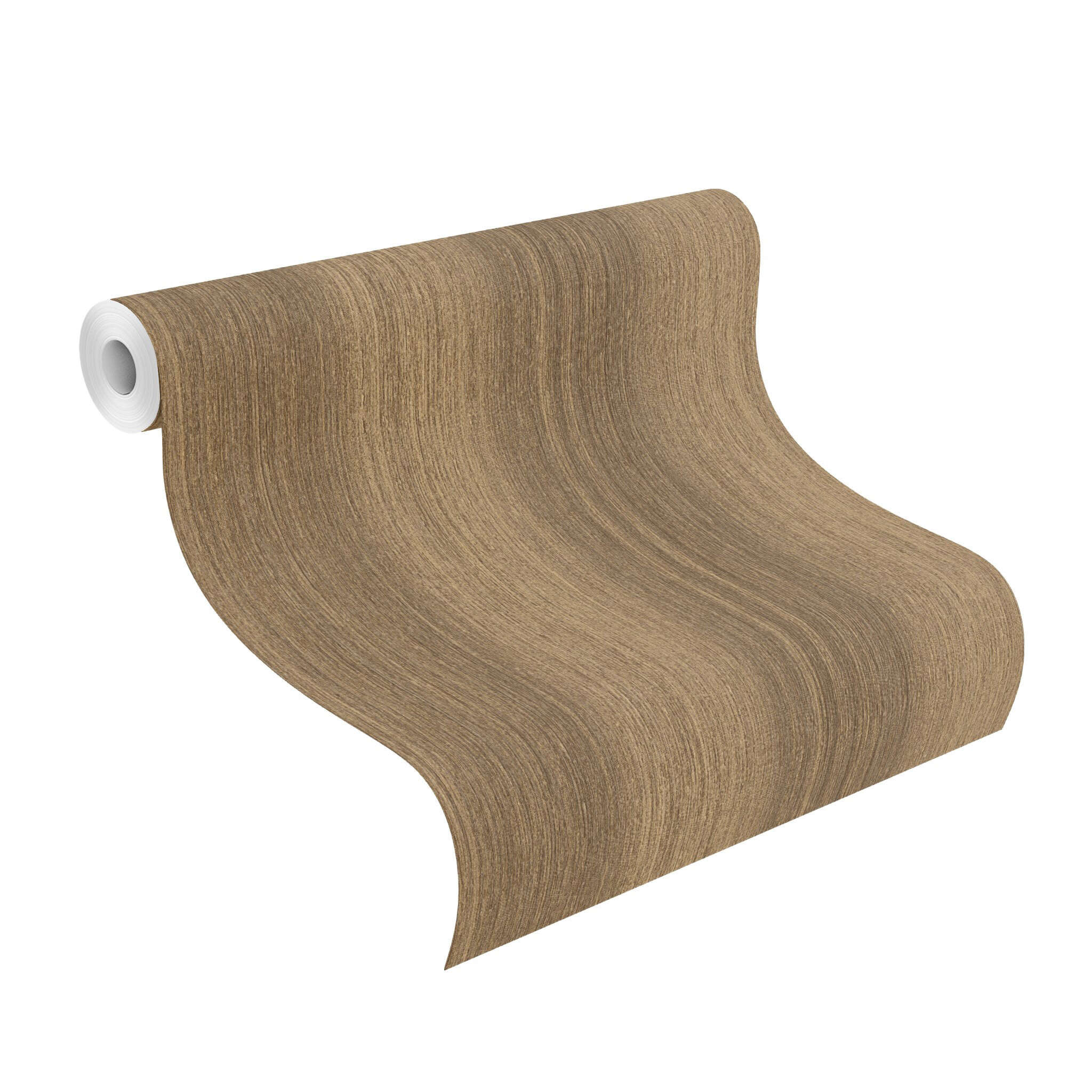 10-435047 Rolle abgerollt 1 Non-woven wallpaper with fine lines in brown - Noble Zen Kinari 435047