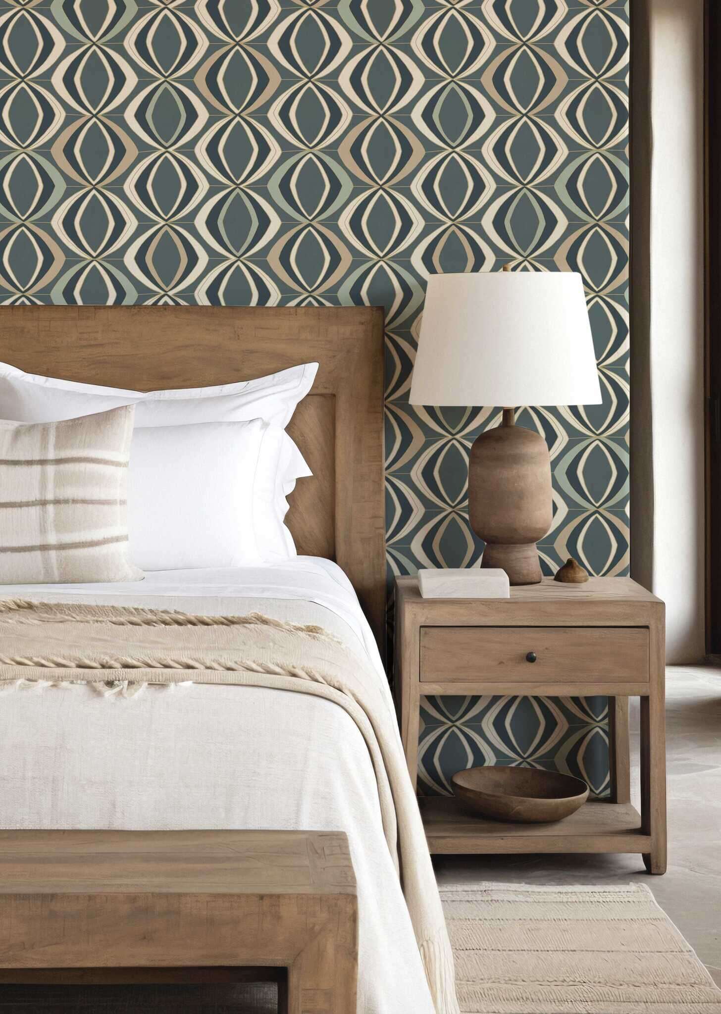 10-791877 Raumbilder 1 Room with Wallpaper with graphic shapes and a fine texture