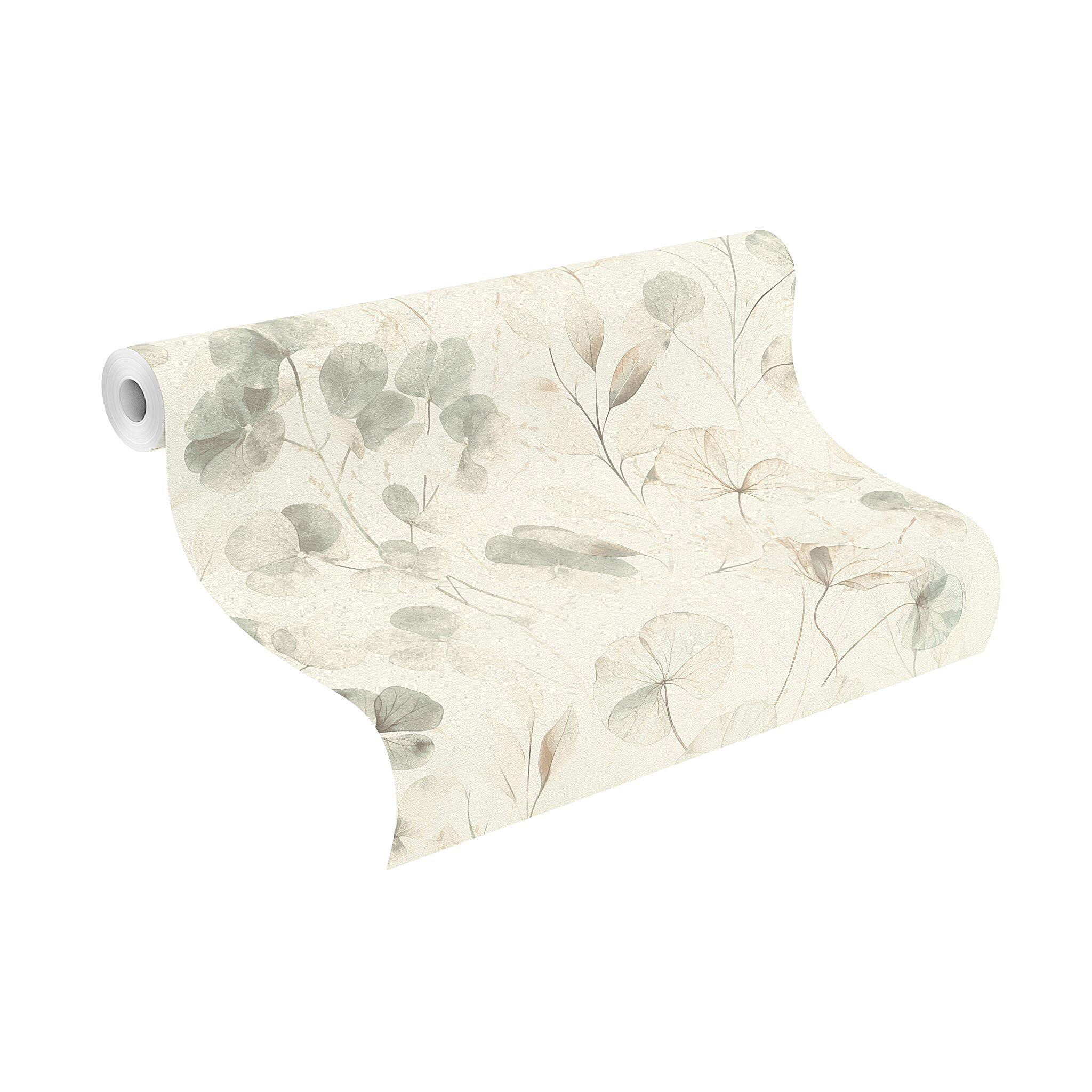 10-709070 Rolle abgerollt 1 Non-woven wallpaper in green-sage Farmhouse 709070