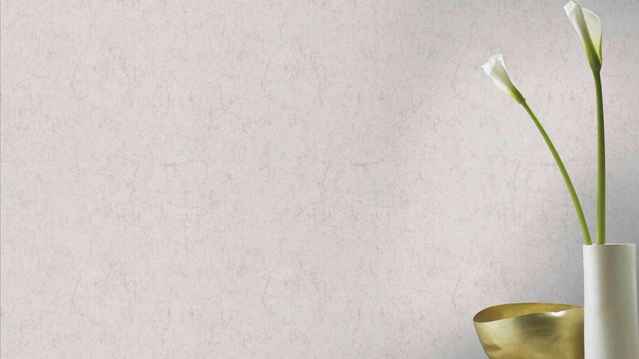 10-285666 Raumsituationen 1 Room with Wallpaper with a slightly marbled surface in neutral light grey for modern, simple rooms