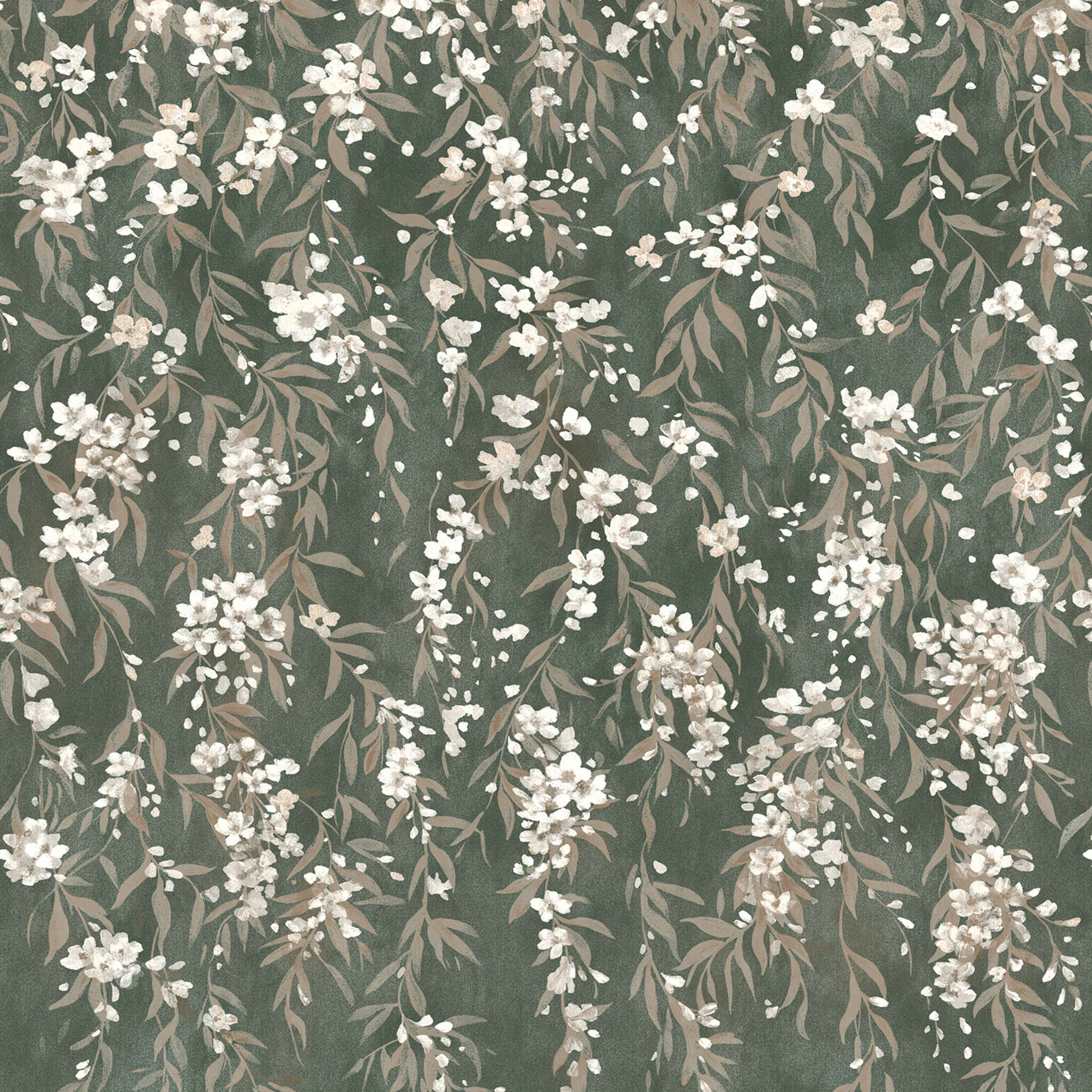 10-368079 D2C Vorschaubild 1 Papier peint panoramique Rameaux de fleurs en vert - Whispering Blossoms Noble Zen 368079