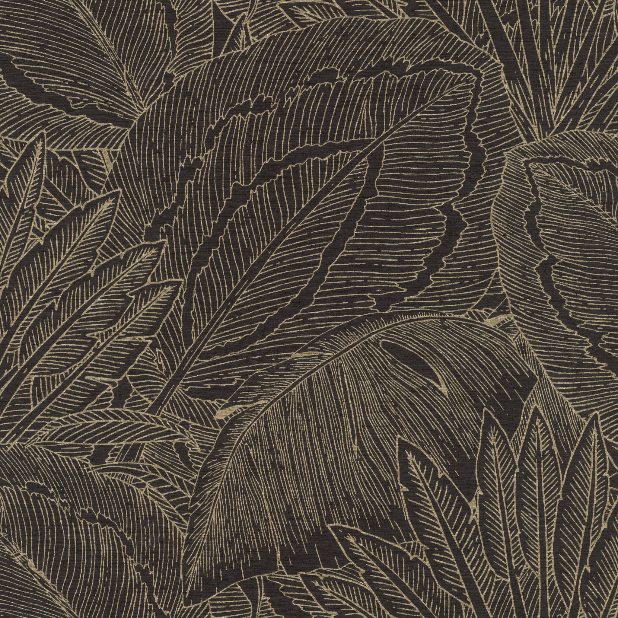 Vliestapete Palmen in Schwarz und Gold 580839