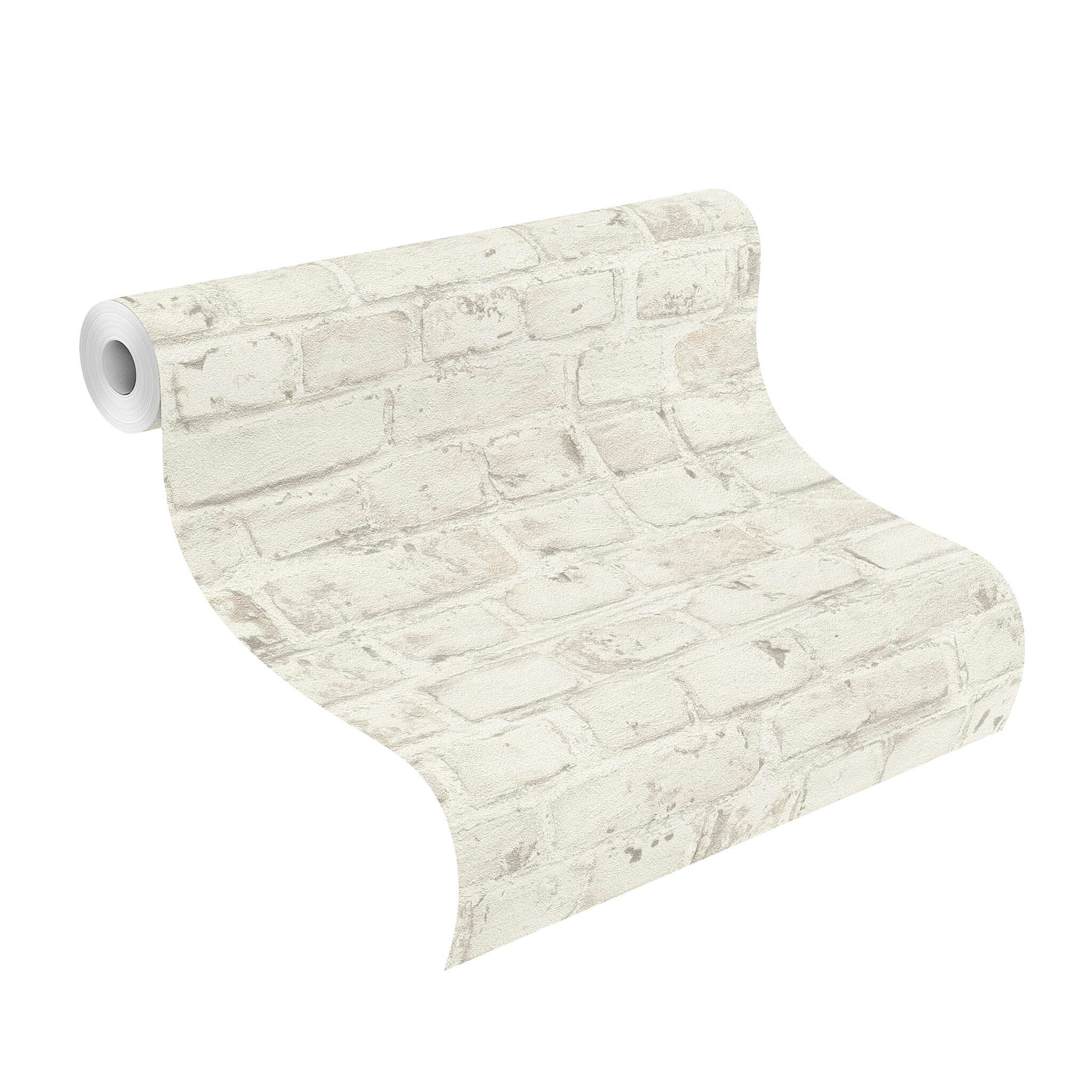 10-504750 Rolle abgerollt 1 Rouleau de déroulé avec Papier peint avec mur en pierre