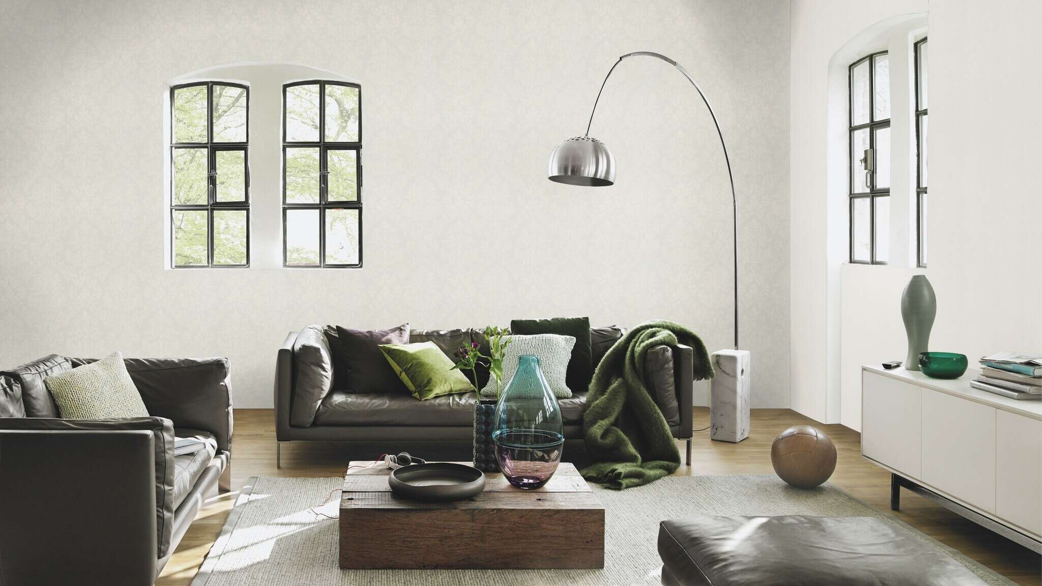 10-479324 Raumsituationen 2 White non-woven wallpaper with texture 479324