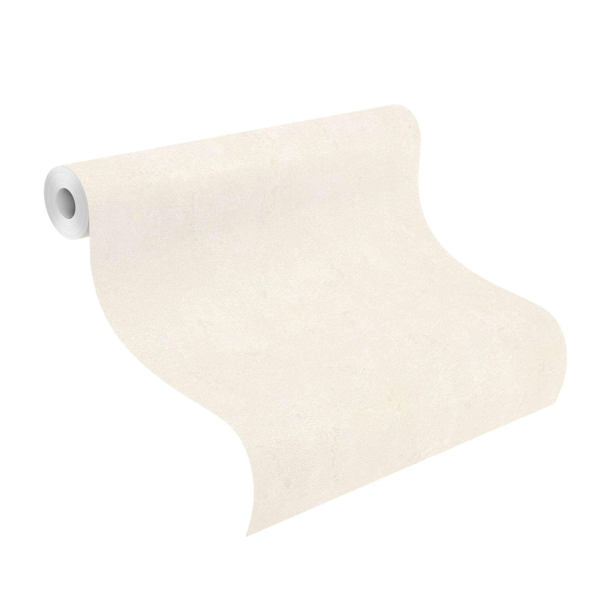 Unrolled wallpaper roll with Single-colour wallpaper with concrete look