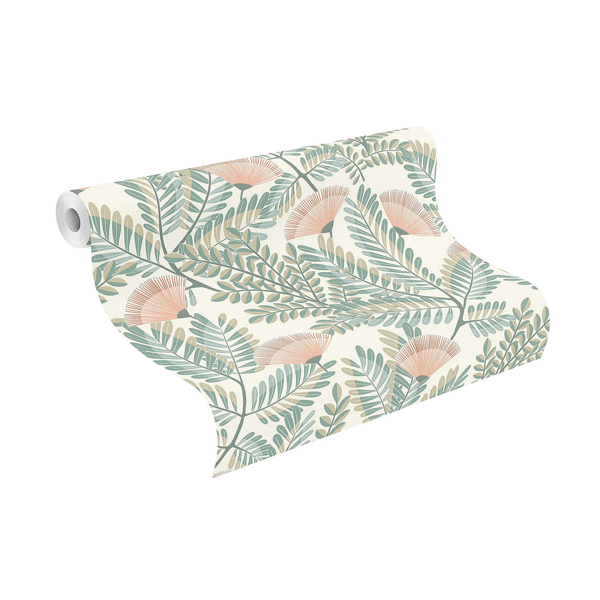 10-792447 Rolle abgerollt 1 Unrolled wallpaper roll with Wallpaper with imaginative branches