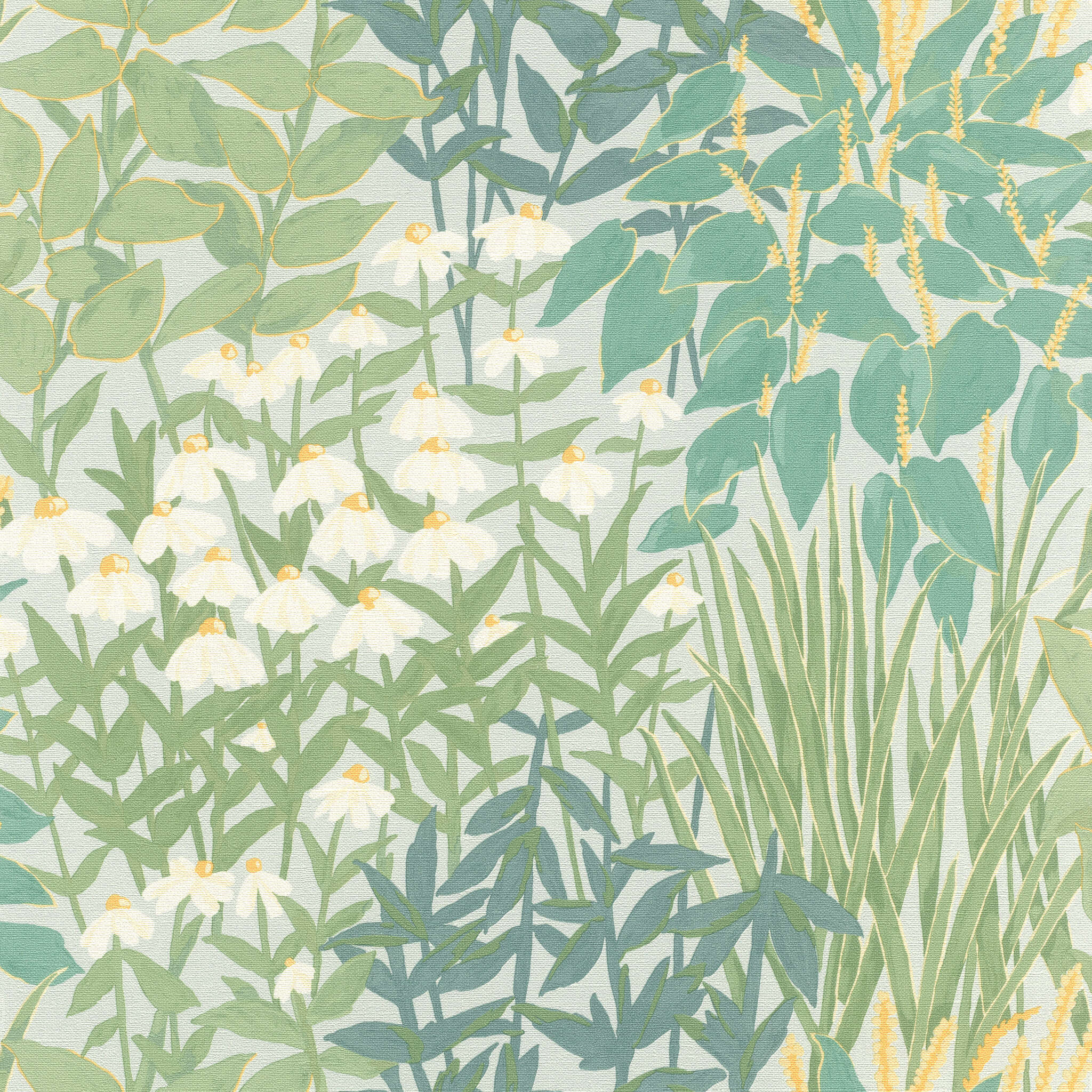 Selbstklebende Tapete Wildscape 371017 - Pflanzen und Blumen in Grün Selbstklebende Tapete Wildscape 371017 - Pflanzen und Blumen in Grün und Blau