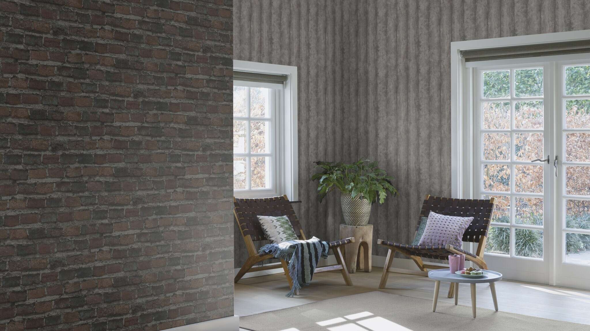 10-429442 Raumsituationen 2 Non-woven wallpaper in gray-grey brown Selection 429442