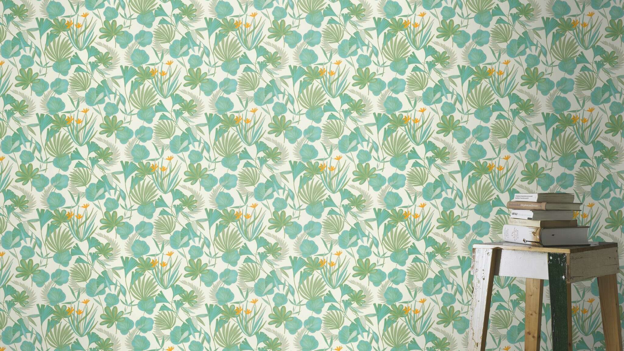 10-466621 Raumsituationen 2 Non-woven wallpaper in blue pastel turquoise Selection vinyl/non-woven 466621