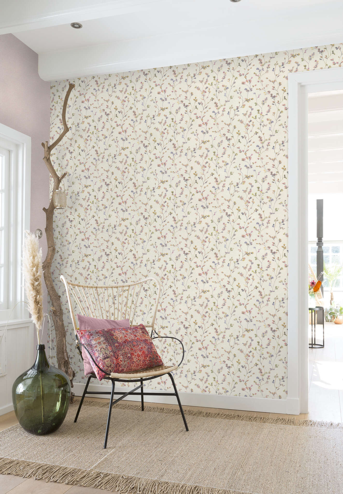 10-452006 Raumbilder 2 Textile look non-woven wallpaper in pink Selection vinyl/non-woven 452006
